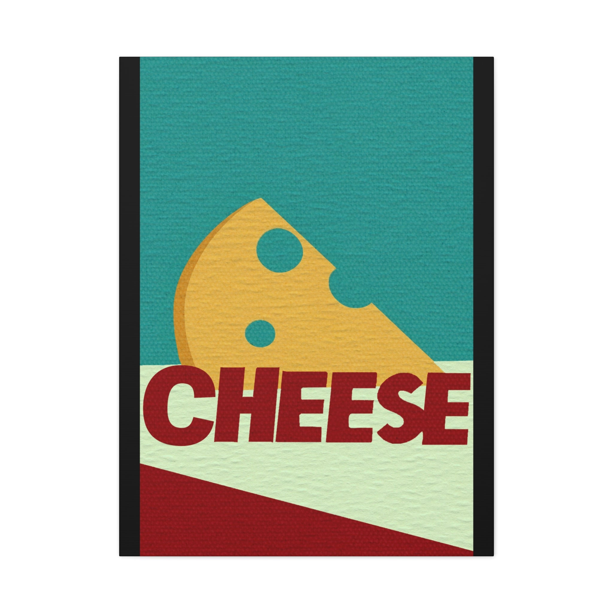 Pop Art Style CHEESE Art Text Print - Matte Canvas, Stretched, 1.25"