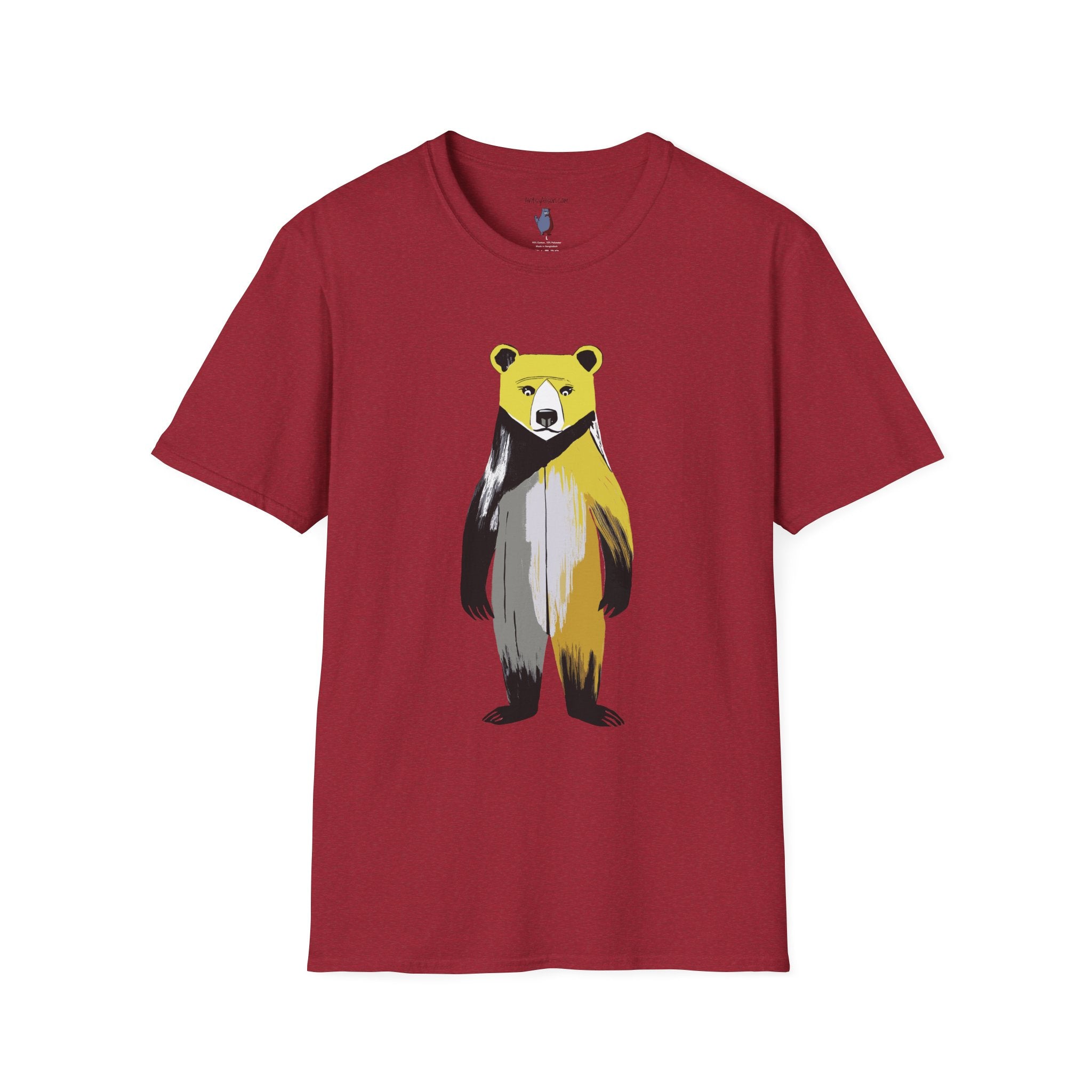 The Painted Black Bear Graphic Art Tee - 100% Cotton T-Shirt
