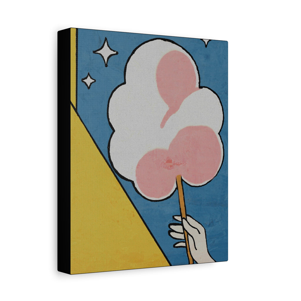 Comfort Food Pop Art Print - Cotton Candy - Matte Canvas, Stretched, 1.25"