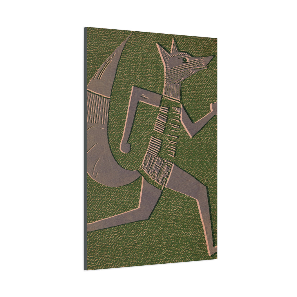 Midwest Modern Running Fox Print - Matte Canvas, Stretched, 1.25"
