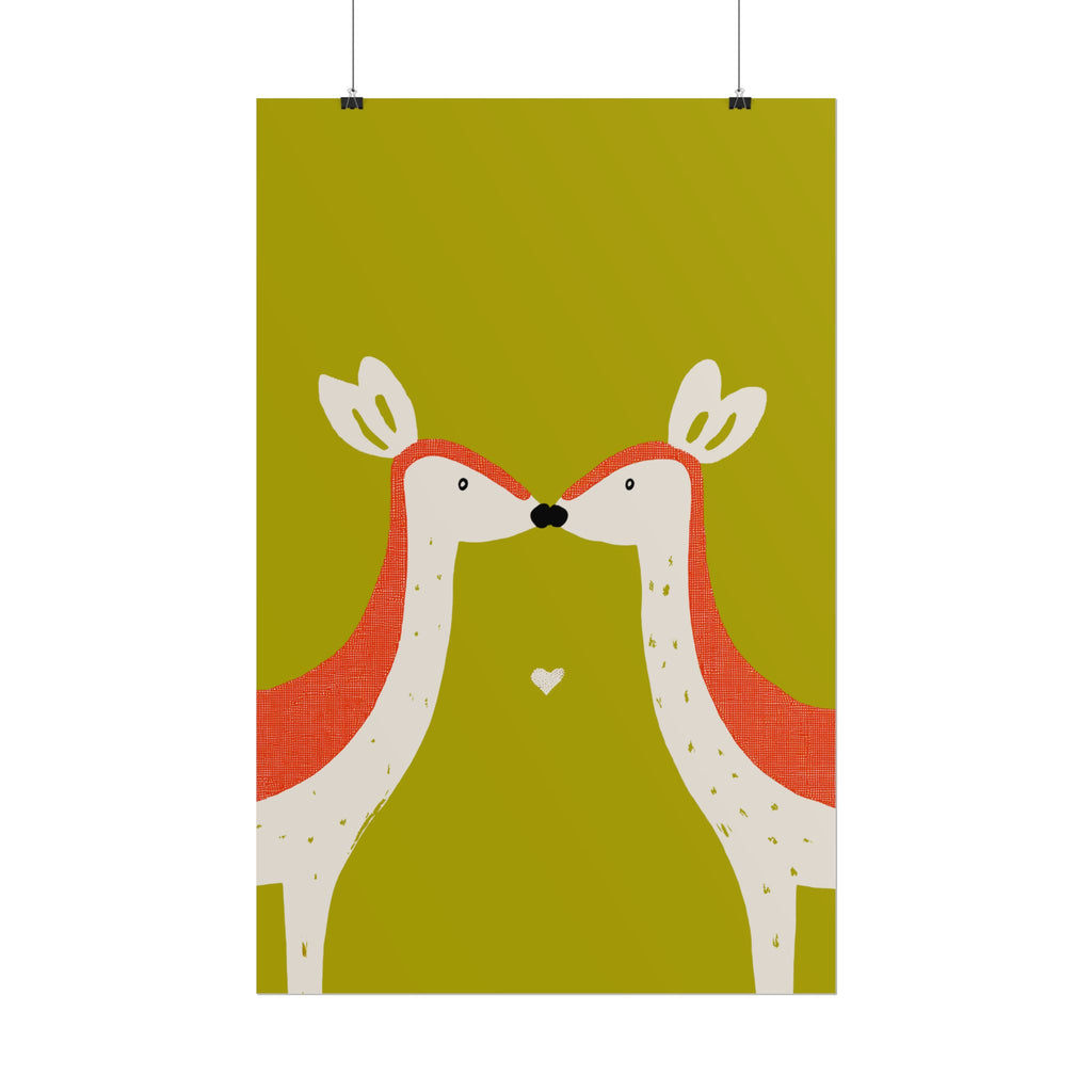 Animal Love Print Deer Only Rolled Poster - Animals, Deer, Doe, Valentines Day, Nature, Love