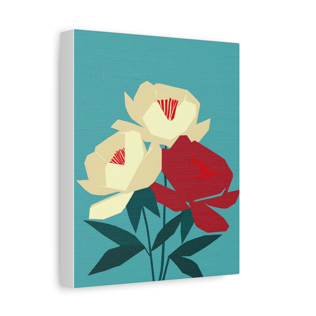 Modern Abstract Peony Love - Matte Canvas, Stretched, 1.25"