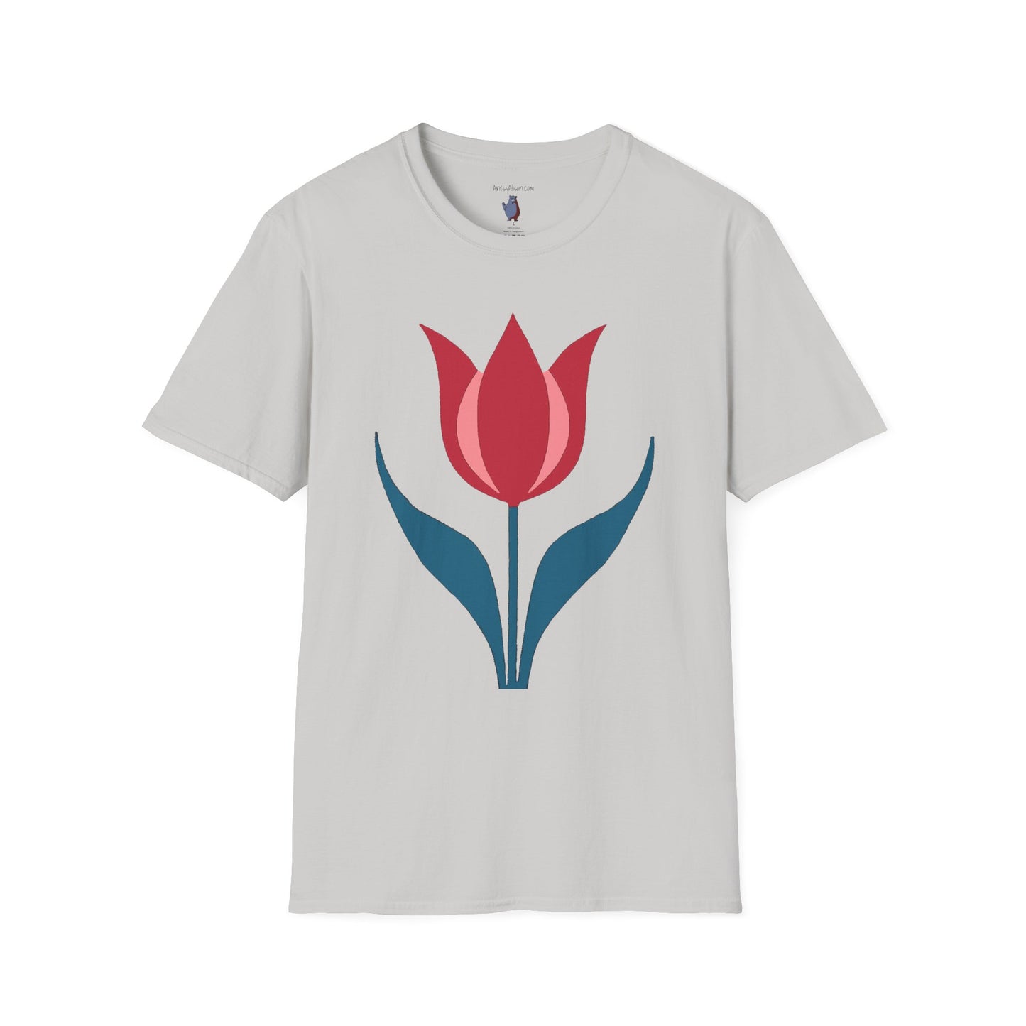 One Bold Tulip Graphic Art Tee - 100% Cotton T-Shirt