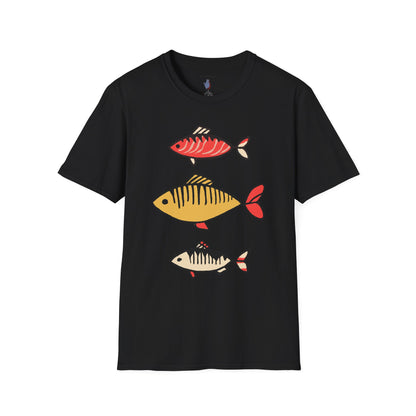 One Fish, Two Fish, Three Graphic Art Tee - 100% Cotton T-Shirt