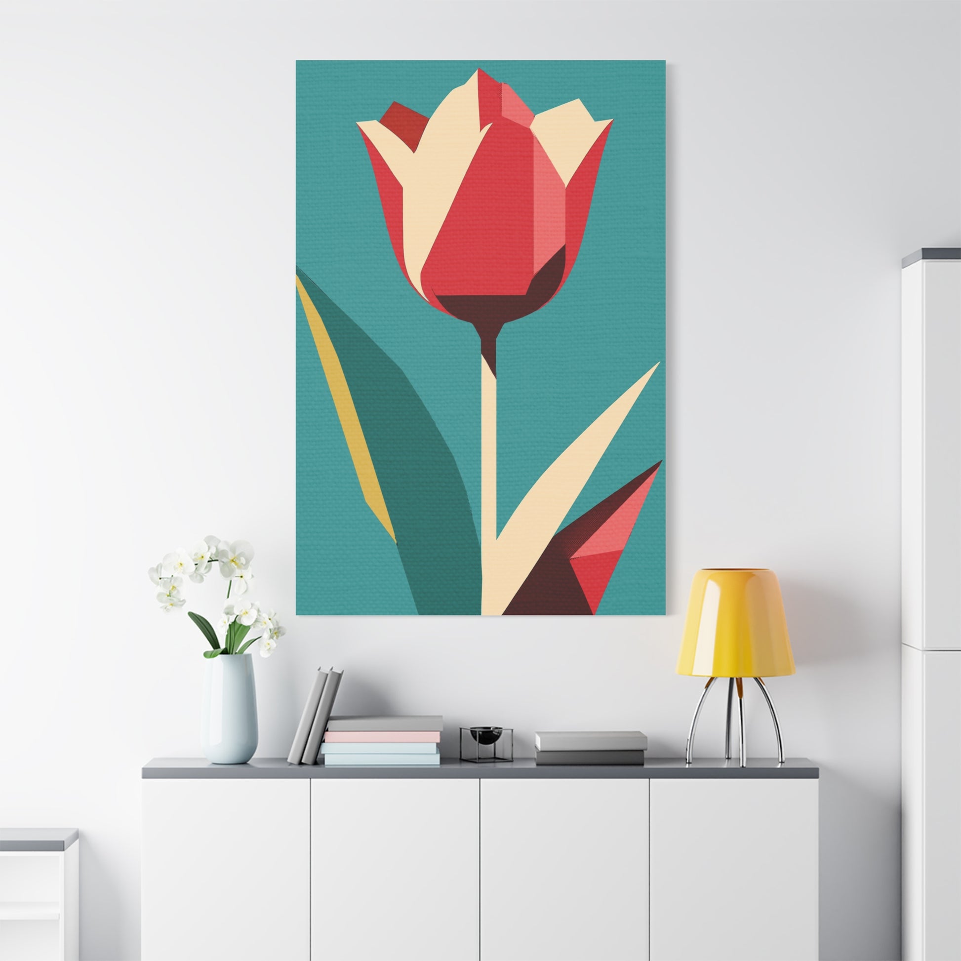 Modern Abstract Tulip Love - Matte Canvas, Stretched, 1.25"