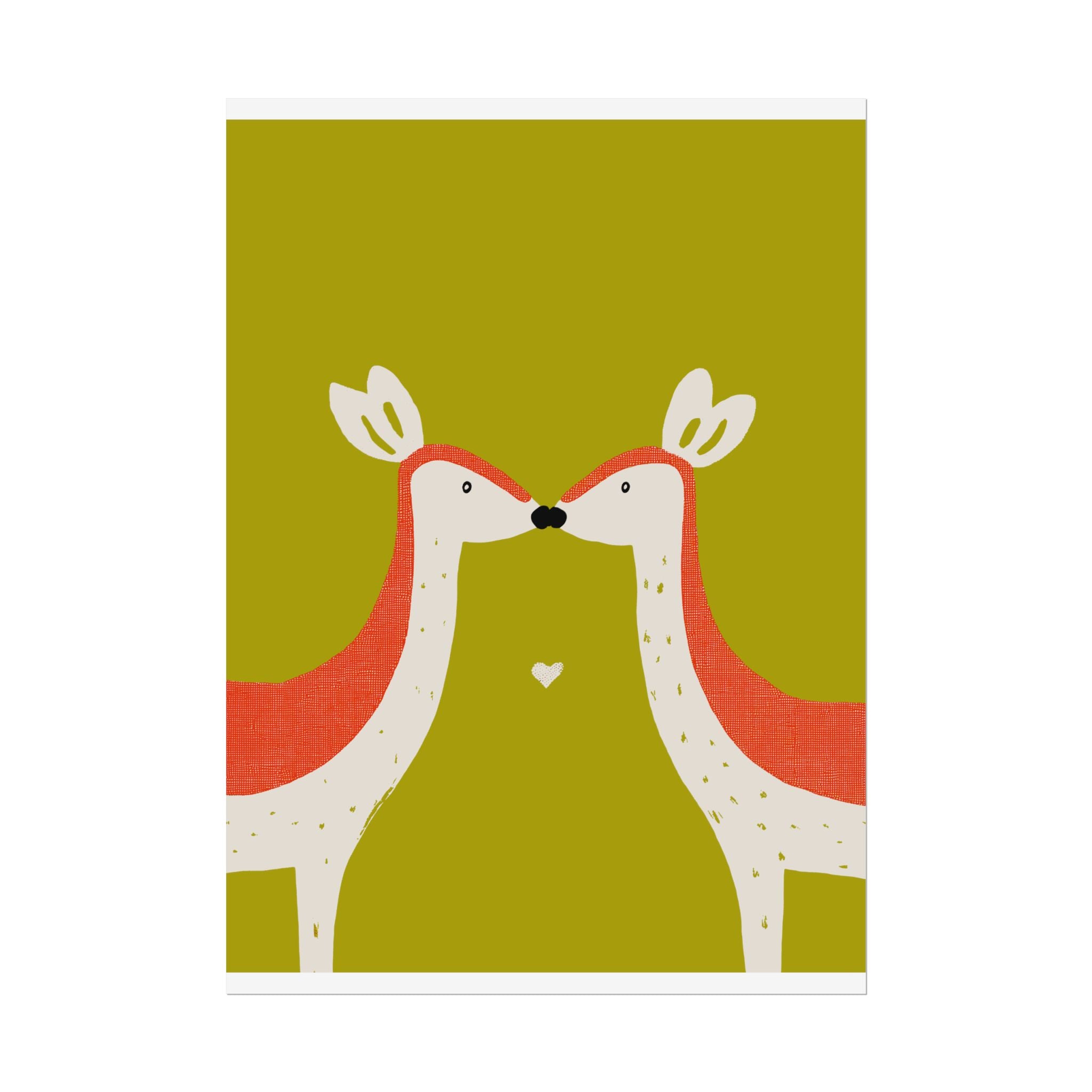 Animal Love Print Deer Only Rolled Poster - Animals, Deer, Doe, Valentines Day, Nature, Love