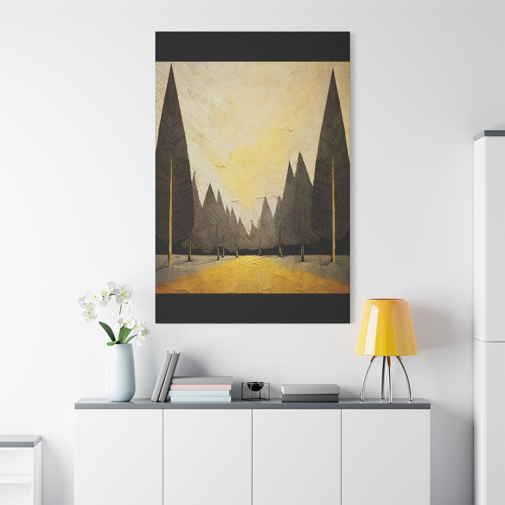 Moody Modern Golden Landscape - Matte Canvas, Stretched, 1.25"