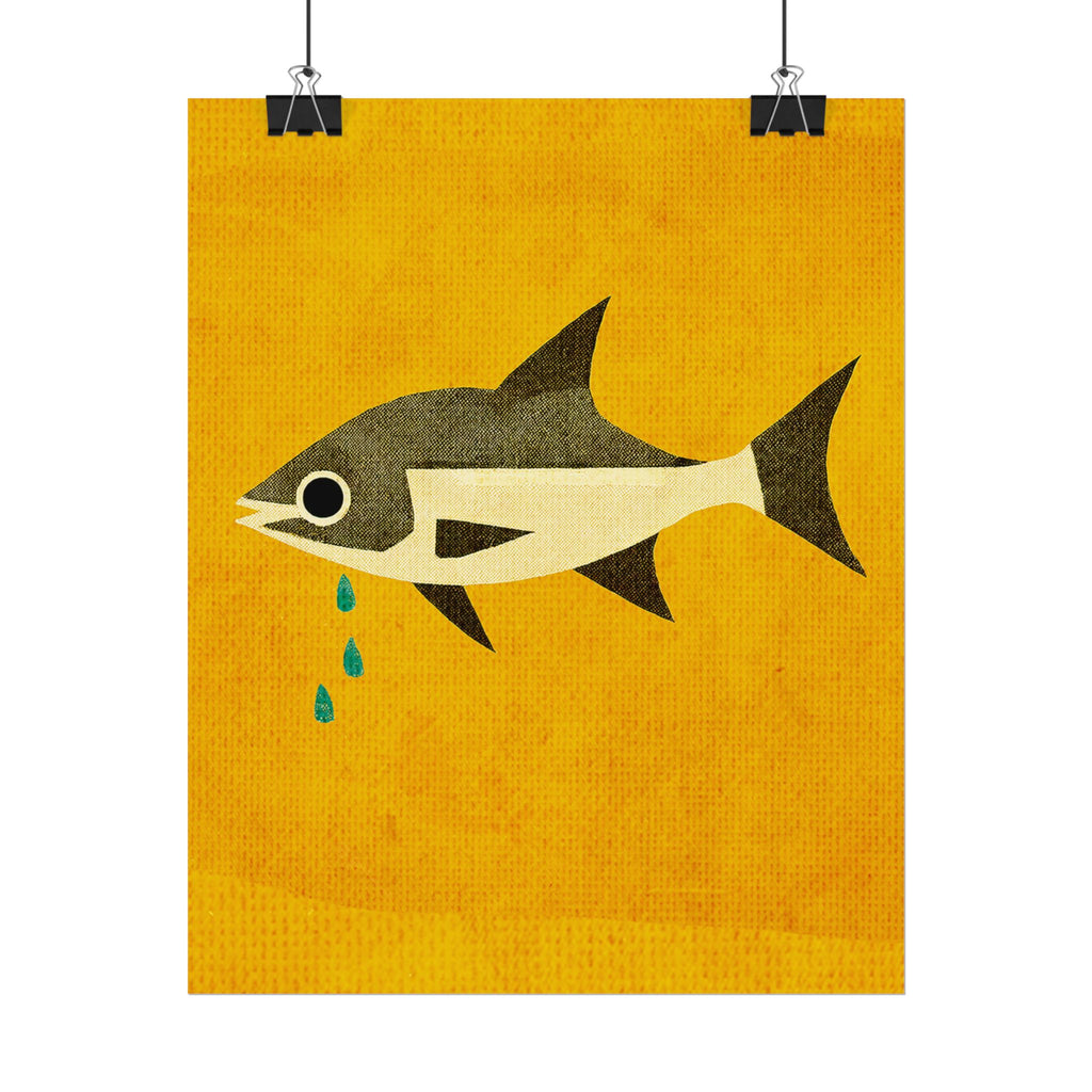 Don't Cry Mod Abstract Fish Art Print Rolled Poster | Wall Art, Midwest Mod, Fish, Fishing