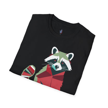 Ricky Raccoon Graphic Art Raccoon Tee - 100% Cotton T-Shirt