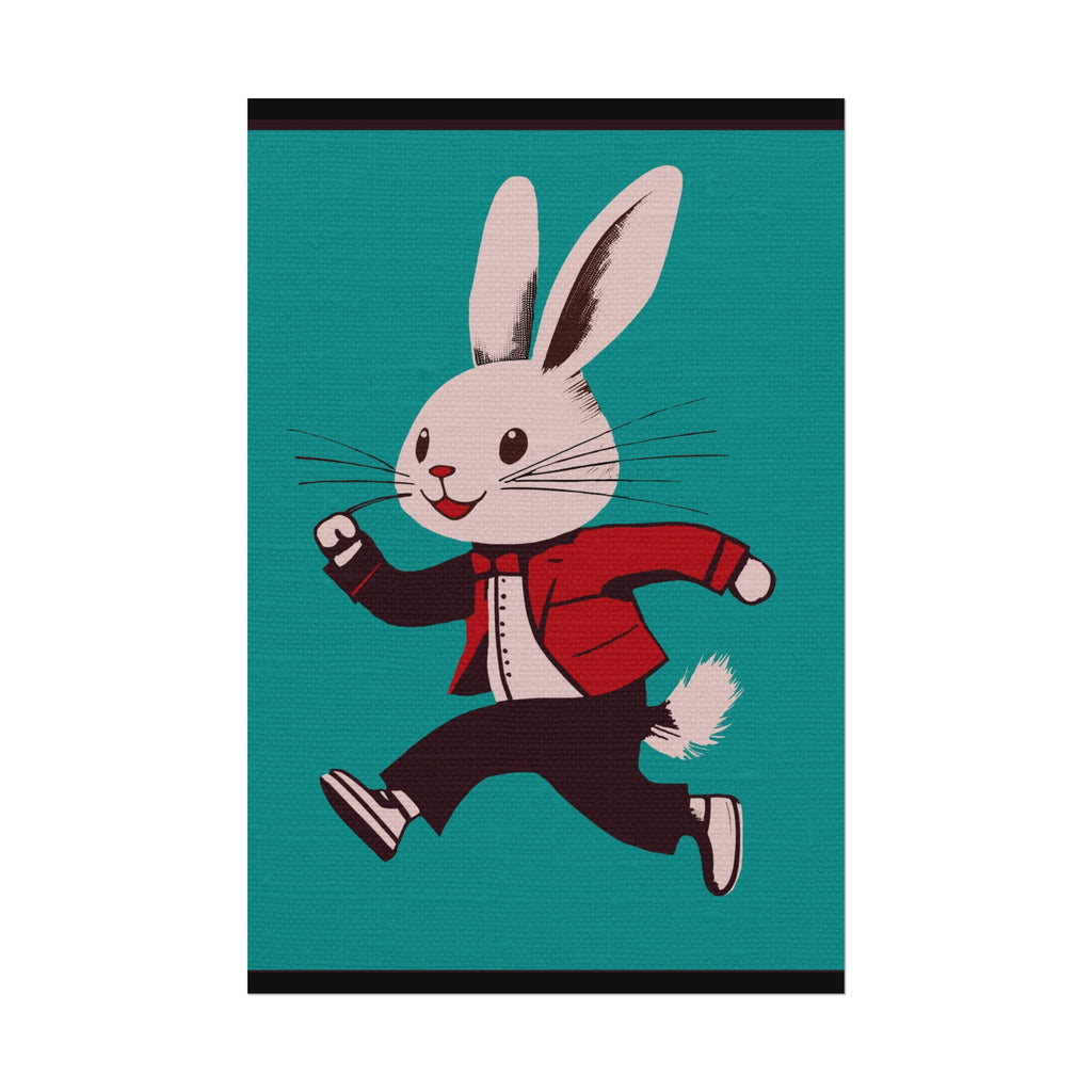 Running Rabbit #2, Rolled Poster -  animal lovers, spring, summer, easter, rabbit, bunny