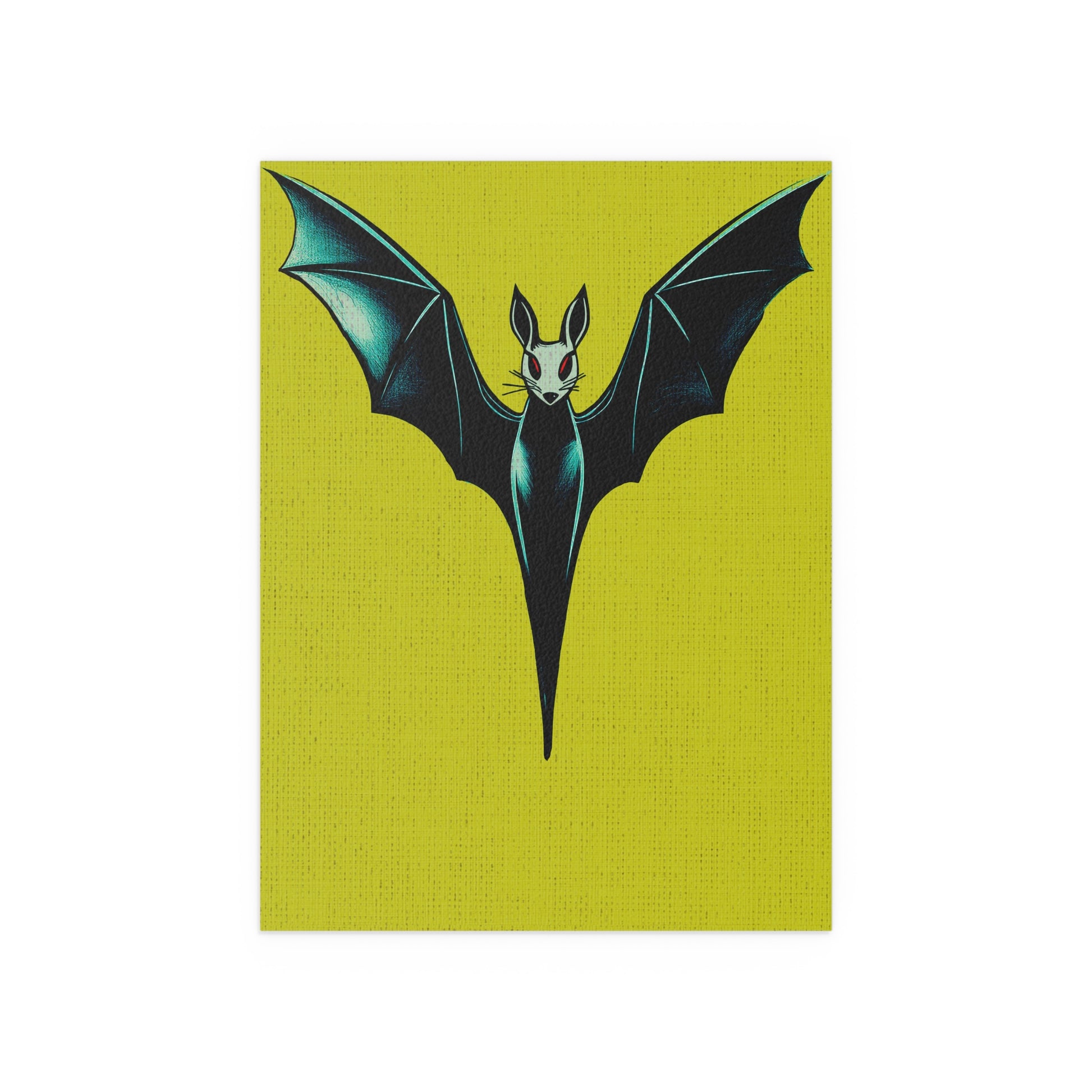 Midwest Mod Modern Blue Bat Seasonal Silk Poster, Indoor and Outdoor Decor, Seasonal Decor, Halloween, Bats
