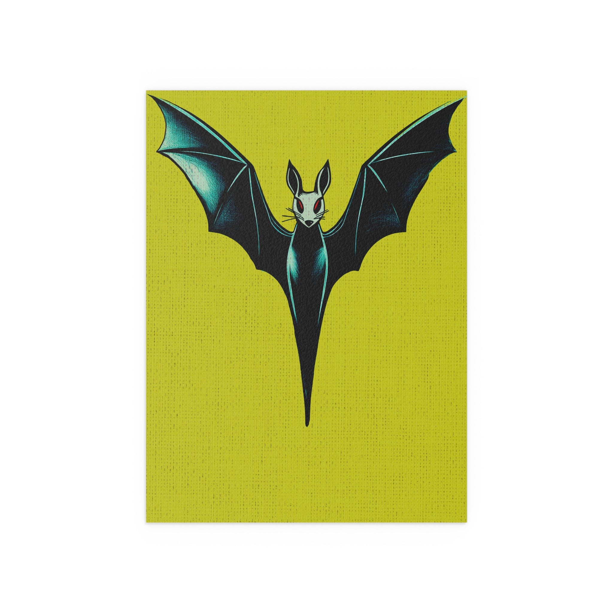 Midwest Mod Modern Blue Bat Seasonal Silk Poster, Indoor and Outdoor Decor, Seasonal Decor, Halloween, Bats