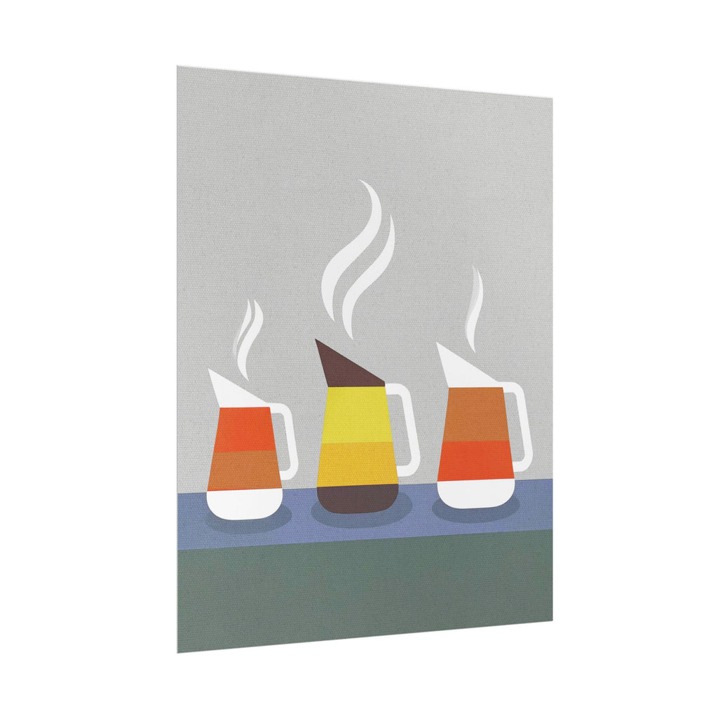Danish Modern Inspired Coffee Pot Art Print Rolled Poster | Wall Art, Midwest Mod, Danish Modern, Coffee, Coffee Pot