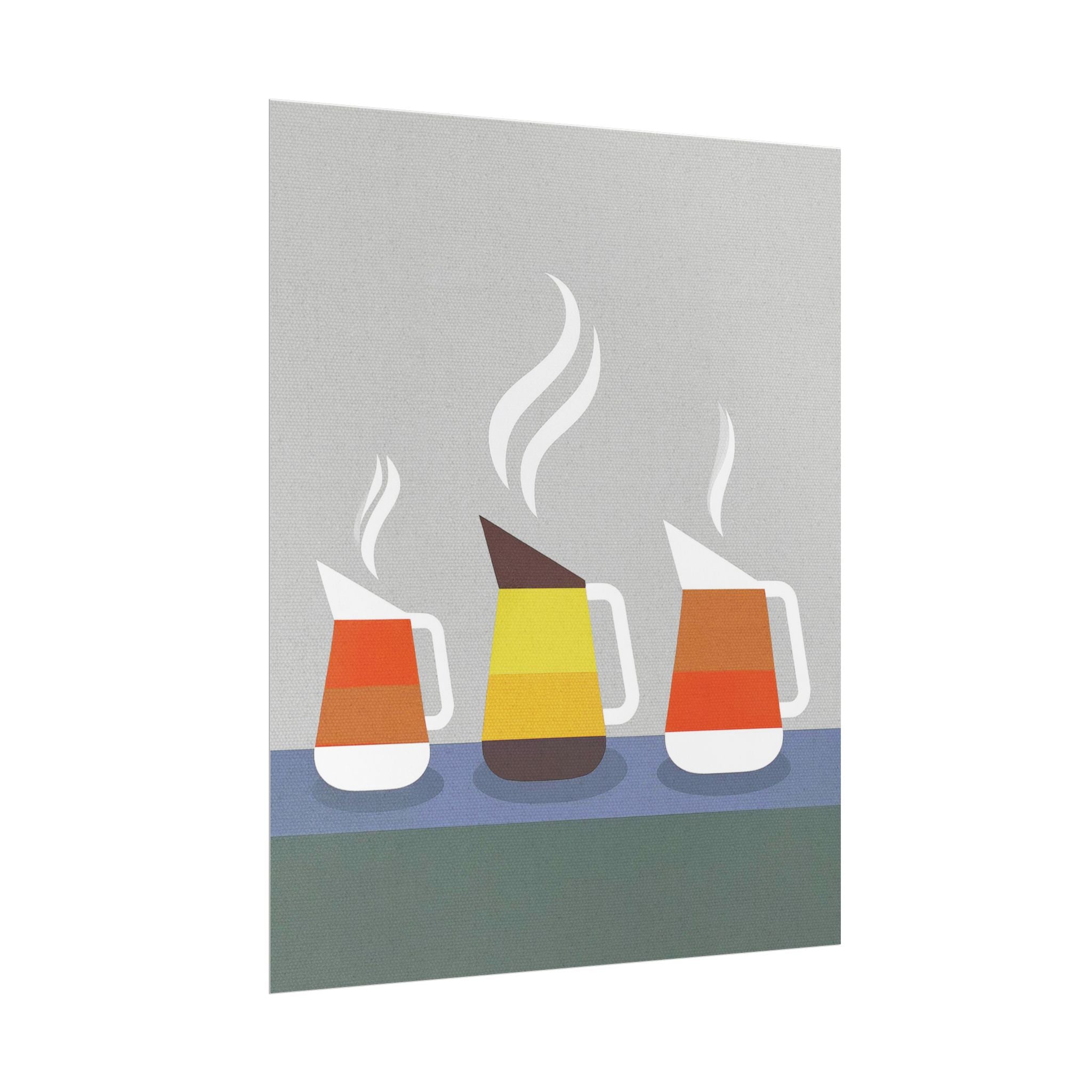 Danish Modern Inspired Coffee Pot Art Print Rolled Poster | Wall Art, Midwest Mod, Danish Modern, Coffee, Coffee Pot