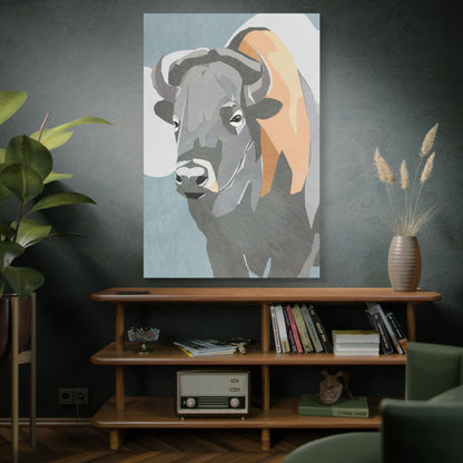 Bison Love - Modern Abstract Bison Buffalo Portrait - Matte Canvas, Stretched, 1.25"