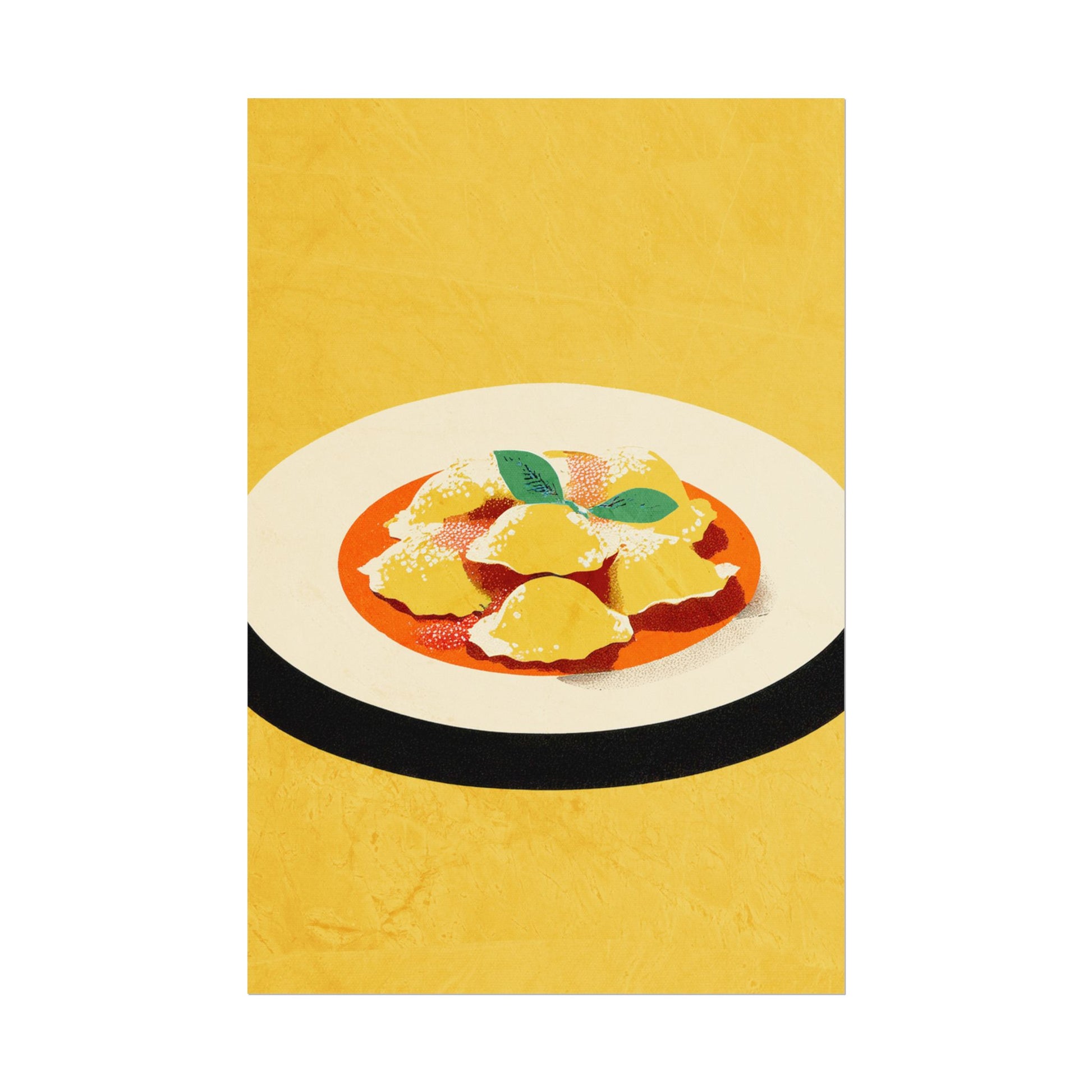 Comfort Food Pop Art Print-Ravioli Pasta Rolled Poster |