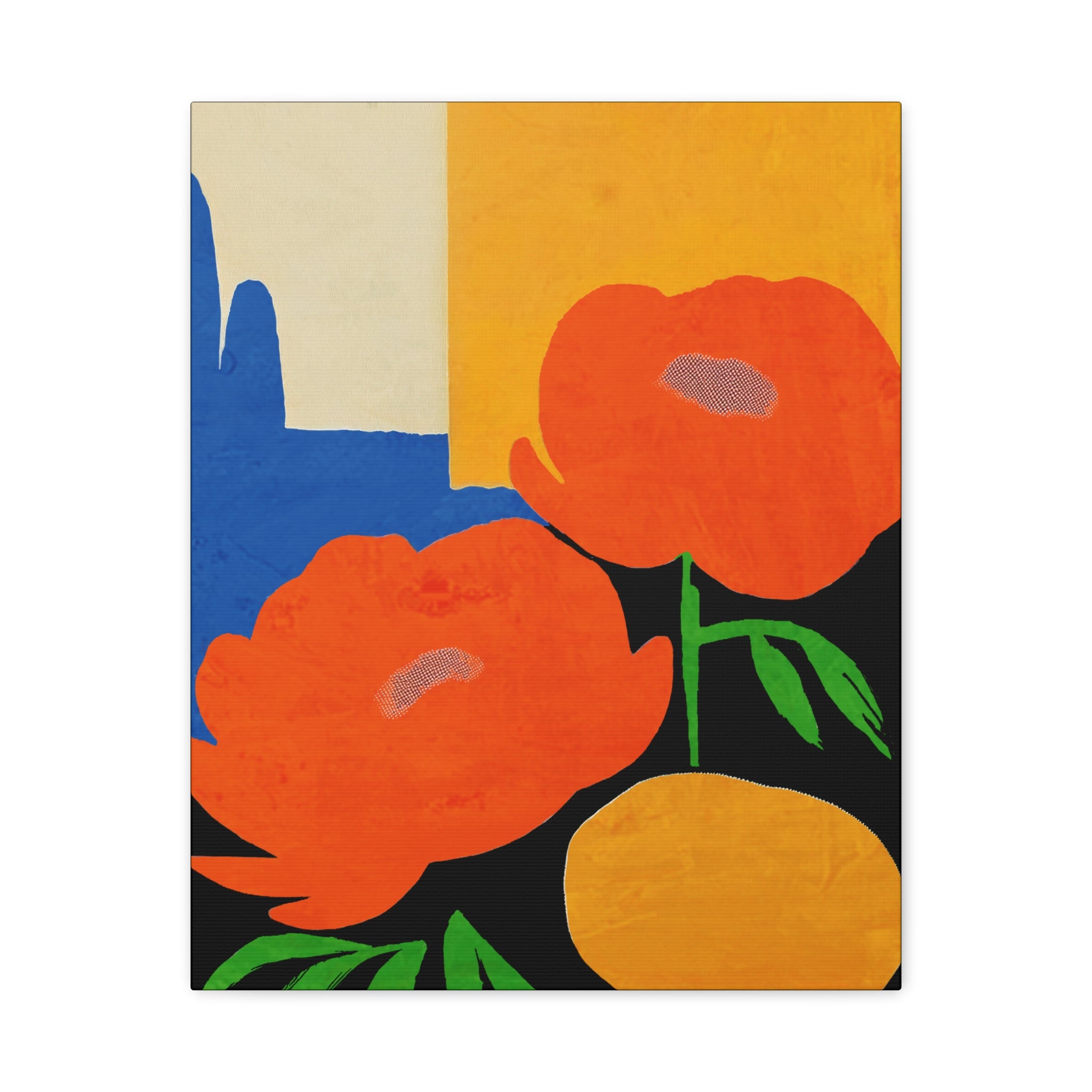 Midwest Modern Vibrant Peony Print - Matte Canvas, Stretched, 1.25"