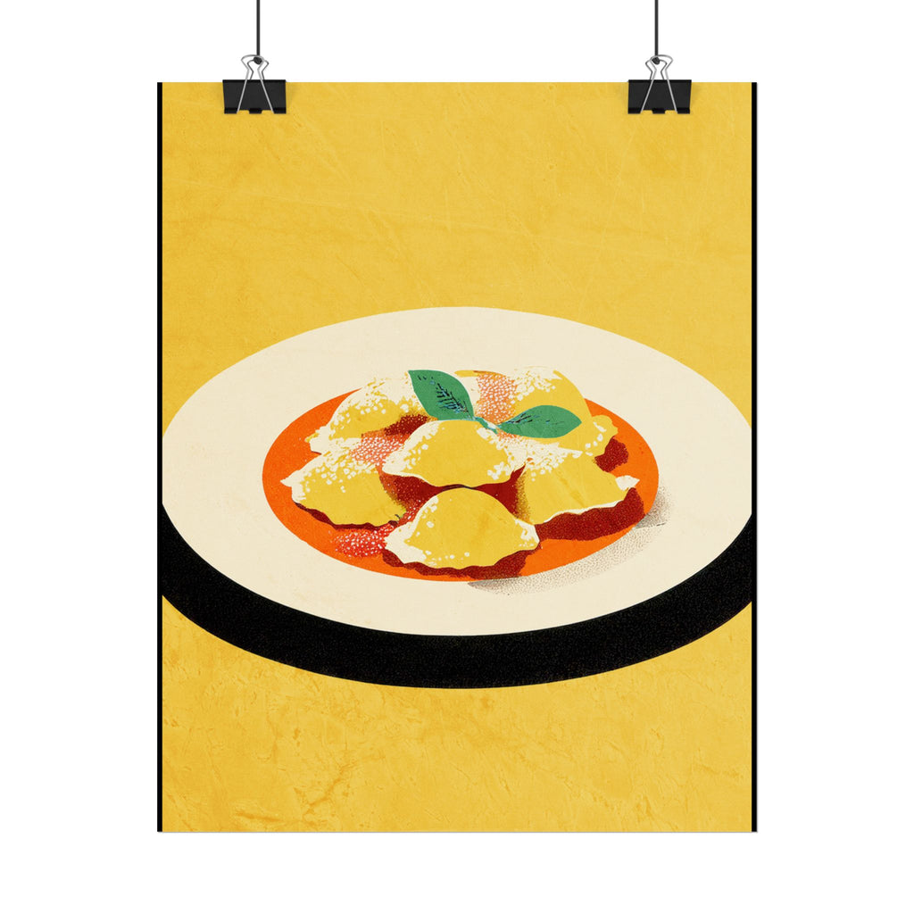 Comfort Food Pop Art Print-Ravioli Pasta Rolled Poster