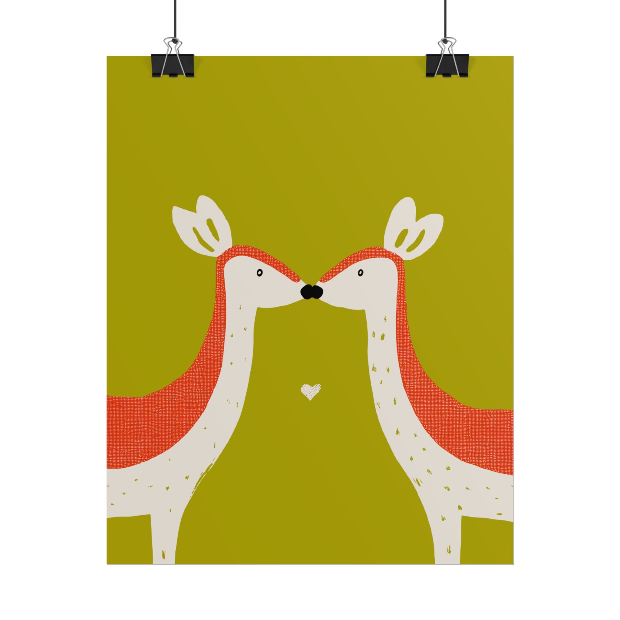 Animal Love Print Deer Only Rolled Poster - Animals, Deer, Doe, Valentines Day, Nature, Love