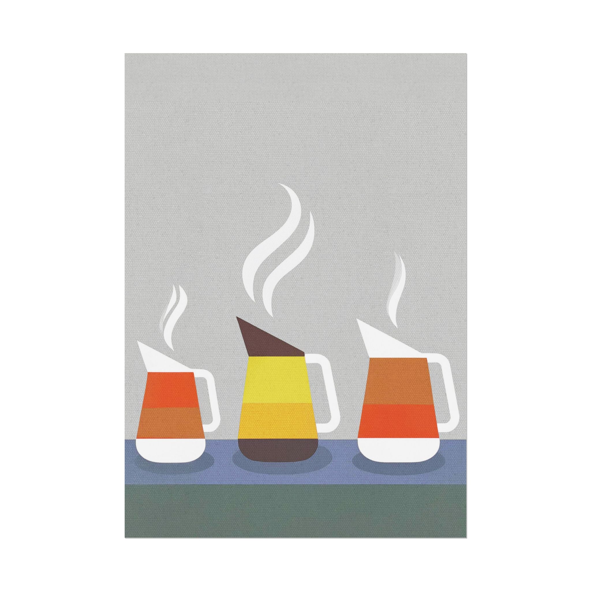 Danish Modern Inspired Coffee Pot Art Print Rolled Poster | Wall Art, Midwest Mod, Danish Modern, Coffee, Coffee Pot