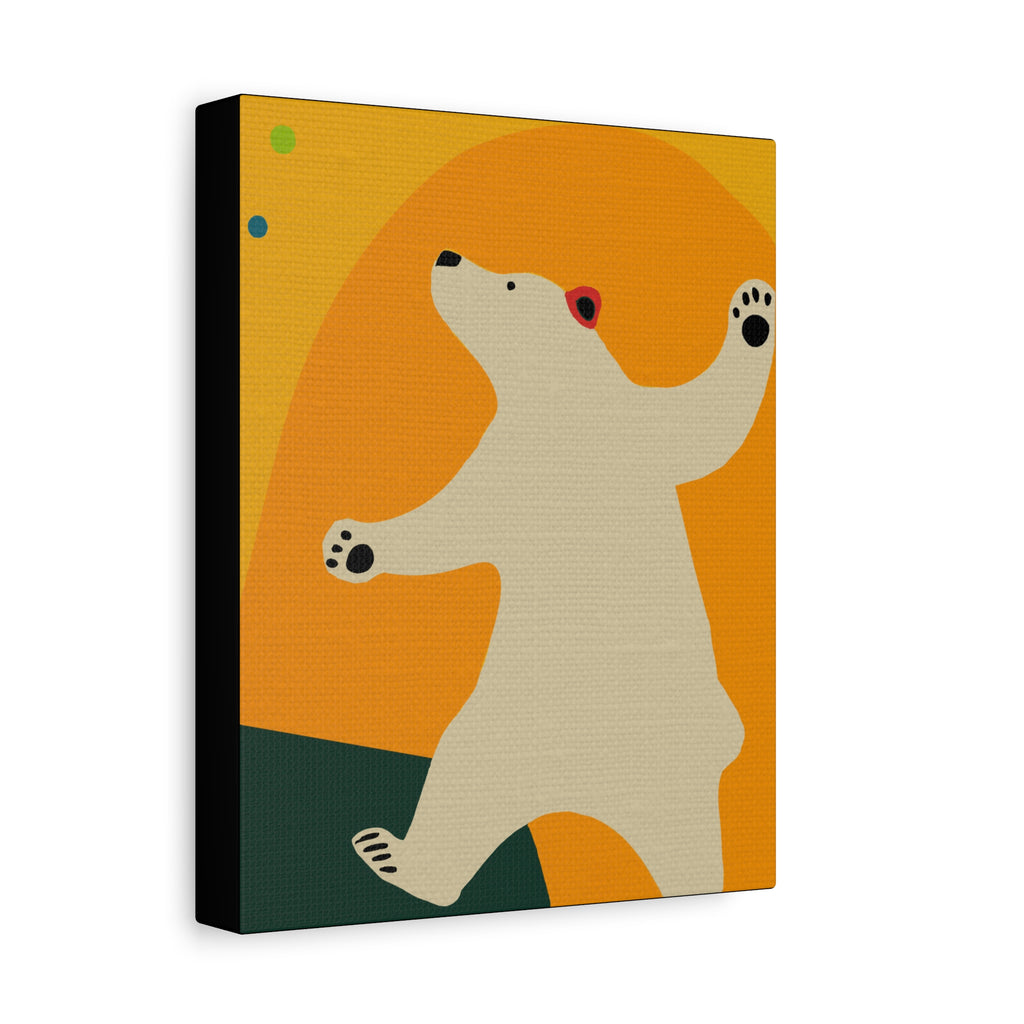 Midwest Modern Pop Art Style Juggling Bear Print - Matte Canvas, Stretched, 1.25"