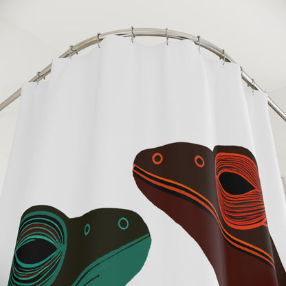 Mod Bright Bold Frogs Shower Curtain