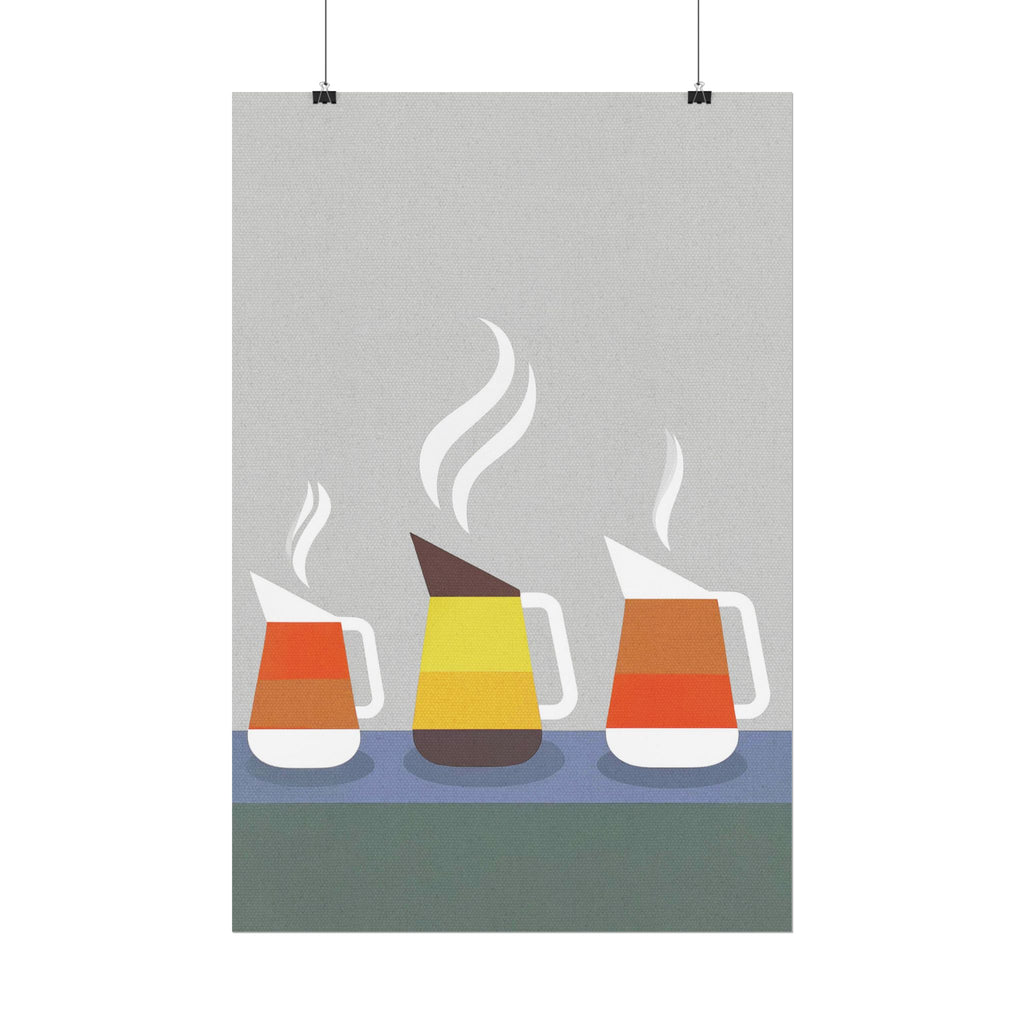 Danish Modern Inspired Coffee Pot Art Print Rolled Poster | Wall Art, Midwest Mod, Danish Modern, Coffee, Coffee Pot