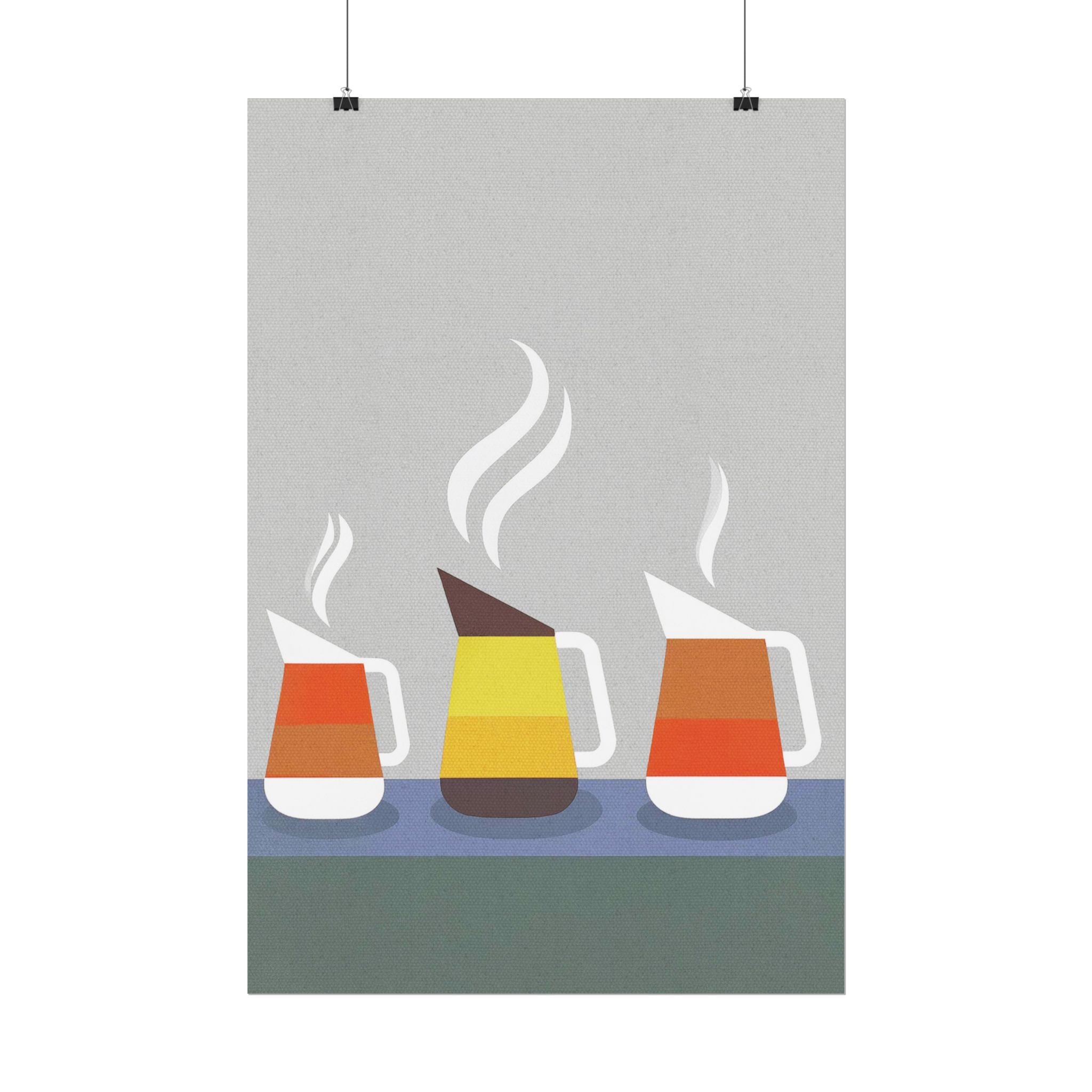 Danish Modern Inspired Coffee Pot Art Print Rolled Poster | Wall Art, Midwest Mod, Danish Modern, Coffee, Coffee Pot