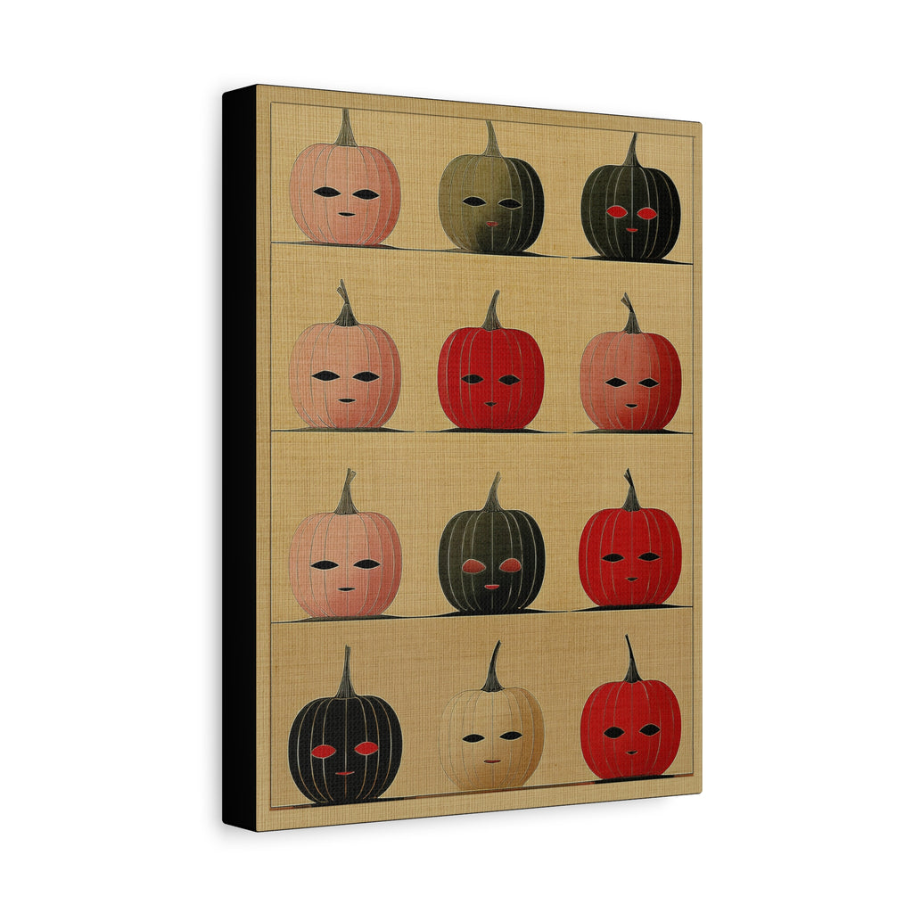 Somber Halloween Pumpkin Display Art Print  - Matte Canvas, Stretched, 1.25"