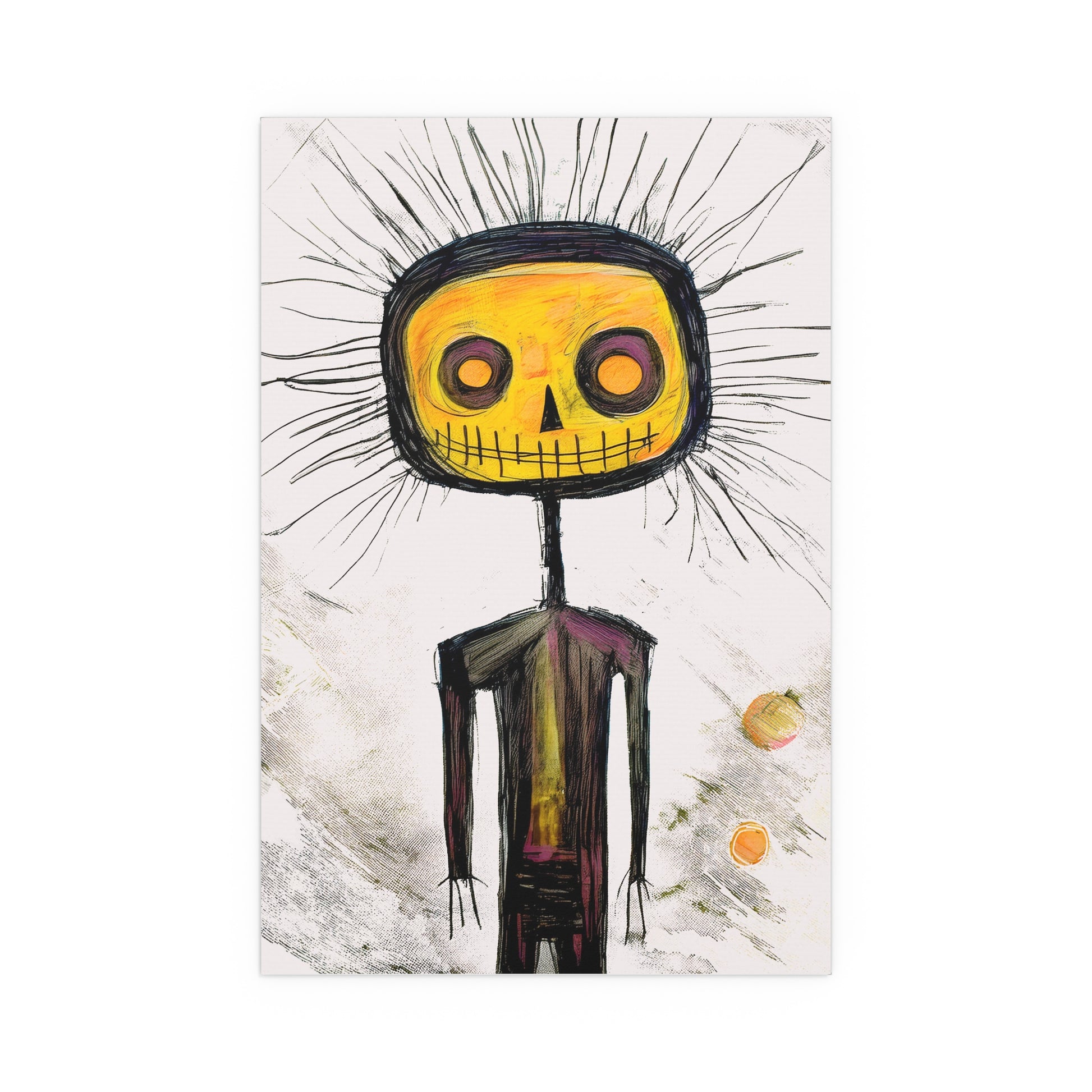 Midwest Mod Pumpkin King Character Seasonal Silk Poster, Indoor and Outdoor Decor, Unique Home Decor, Seasonal Decor, Halloween, Pumpkin, Character