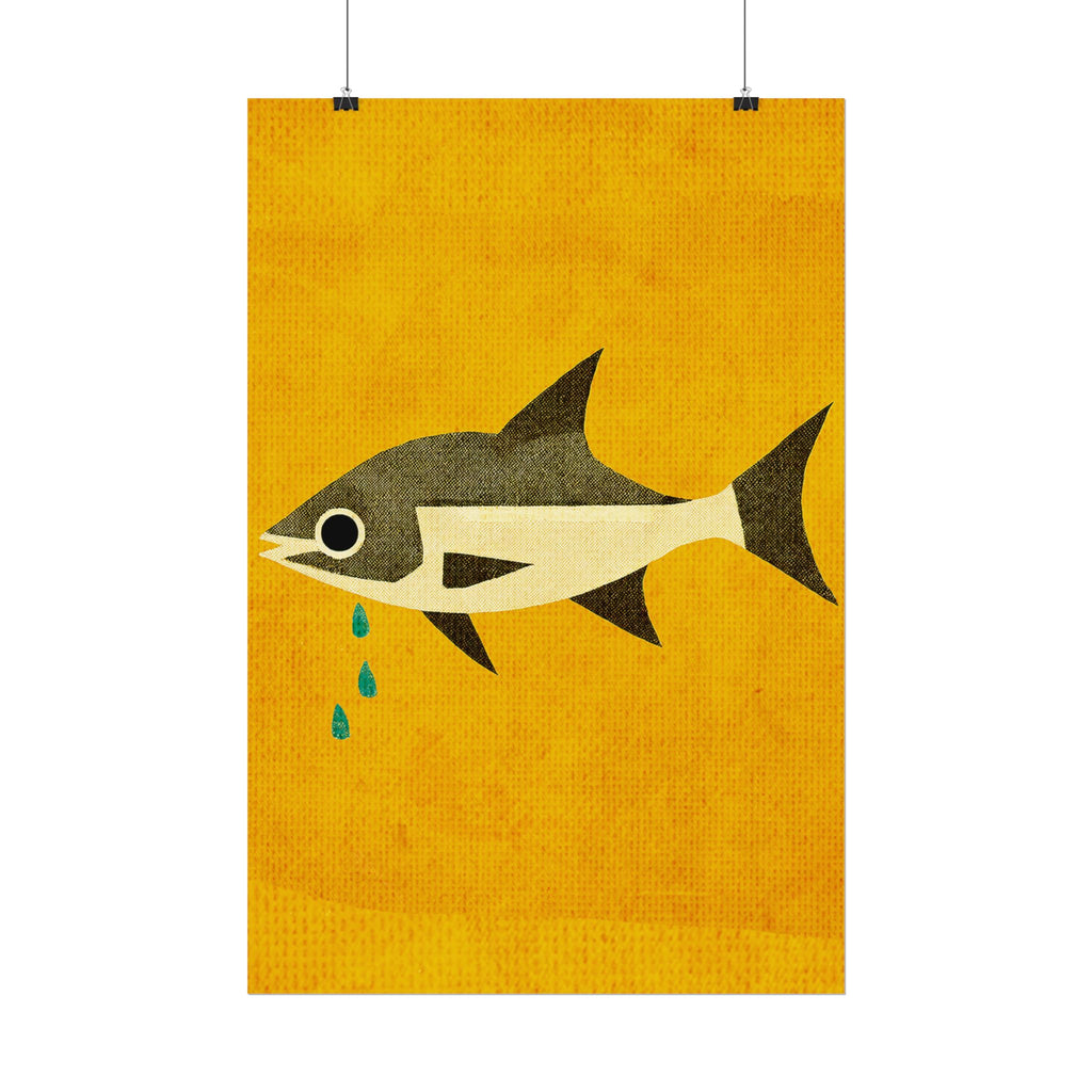 Don't Cry Mod Abstract Fish Art Print Rolled Poster | Wall Art, Midwest Mod, Fish, Fishing