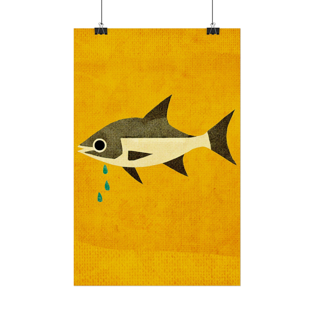 Don't Cry Mod Abstract Fish Art Print Rolled Poster | Wall Art, Midwest Mod, Fish, Fishing