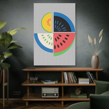 Mod Vibrant Fresh Summer Fruit Graphic Art Print - Matte Canvas, Stretched, 1.25"