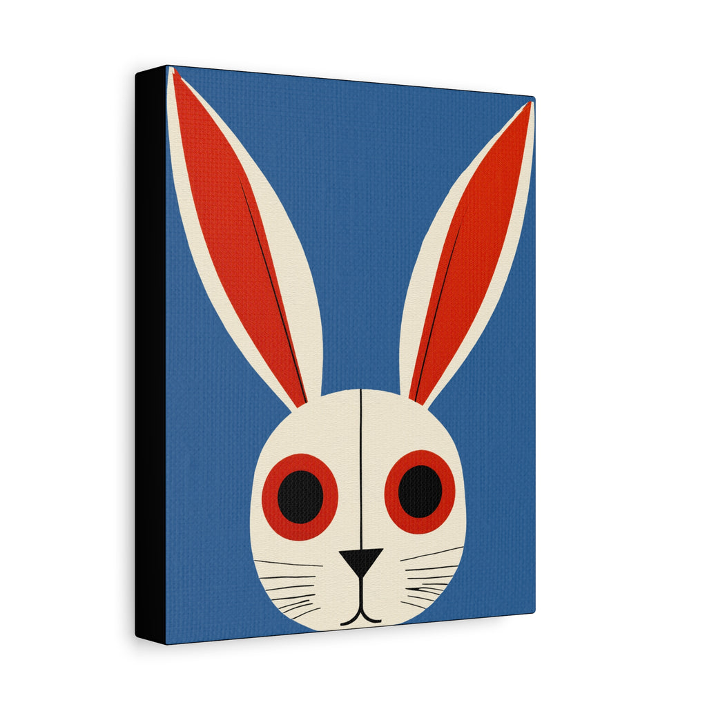 Pop Art Style Bunny Face Portrait - Matte Canvas, Stretched, 1.25"