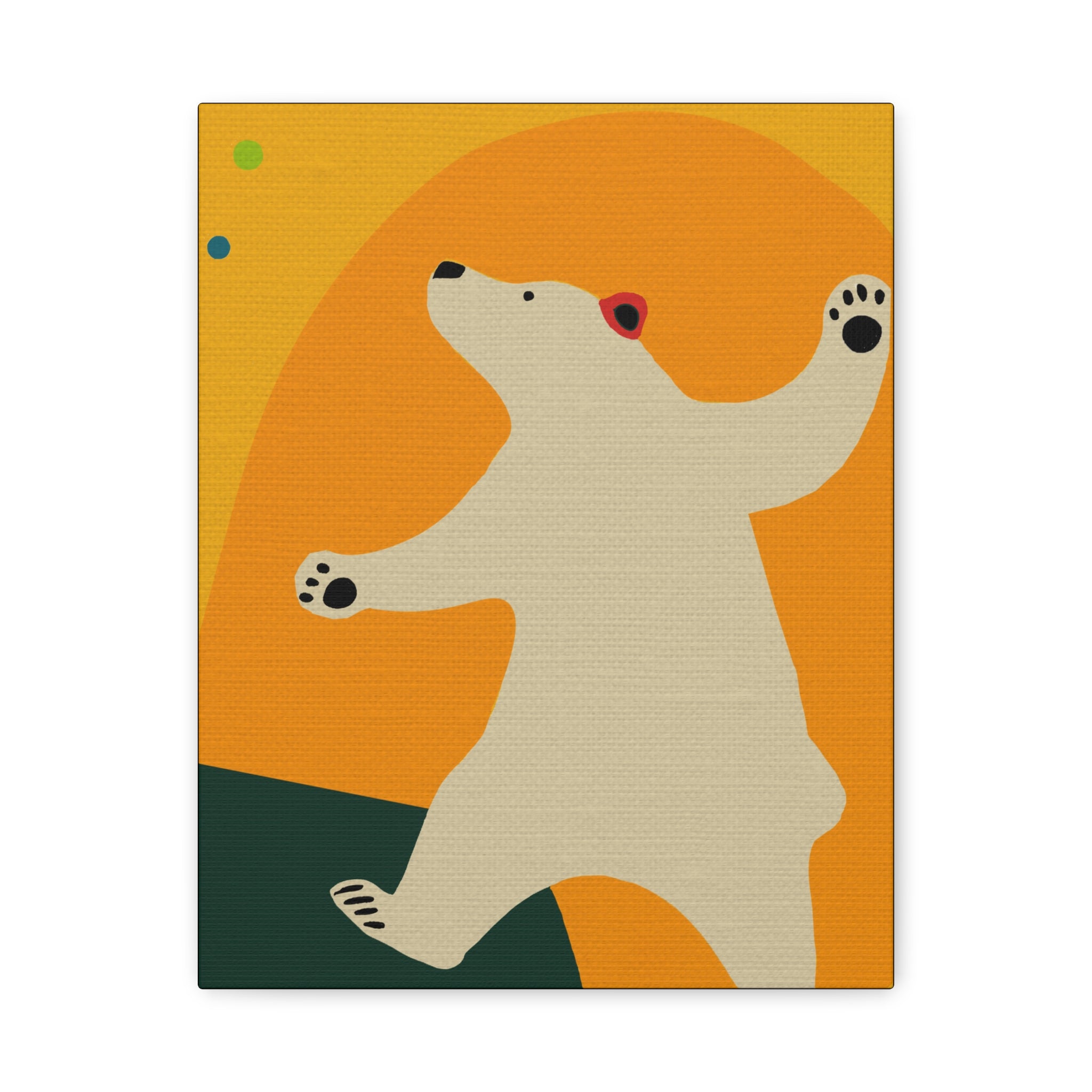 Midwest Modern Pop Art Style Juggling Bear Print - Matte Canvas, Stretched, 1.25"