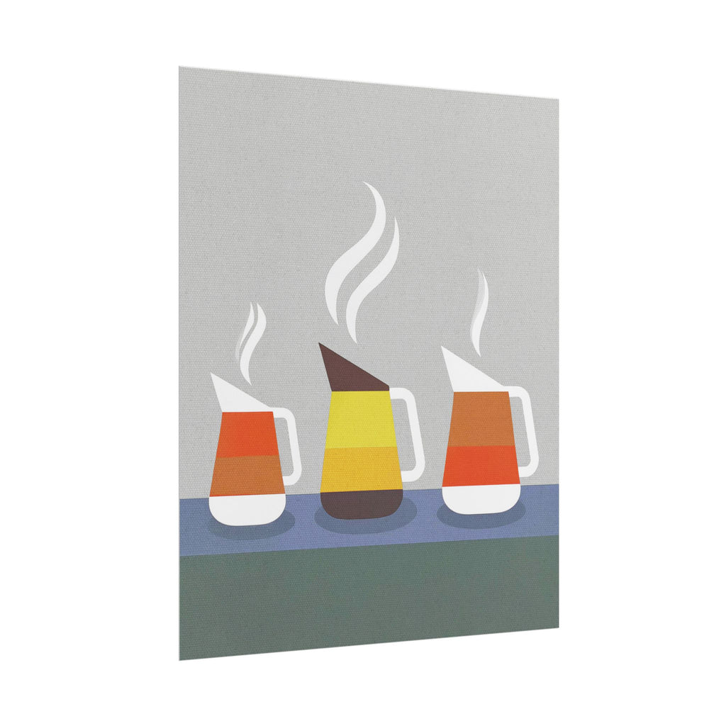 Danish Modern Inspired Coffee Pot Art Print Rolled Poster | Wall Art, Midwest Mod, Danish Modern, Coffee, Coffee Pot