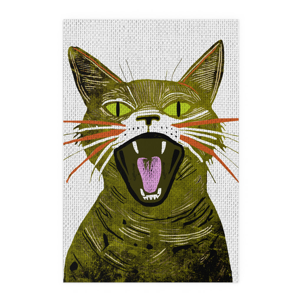 Vibrant Cat Silk Poster, Indoor and Outdoor Decor, Cat Lover, Unique Home Decor, Seasonal Decor, Halloween