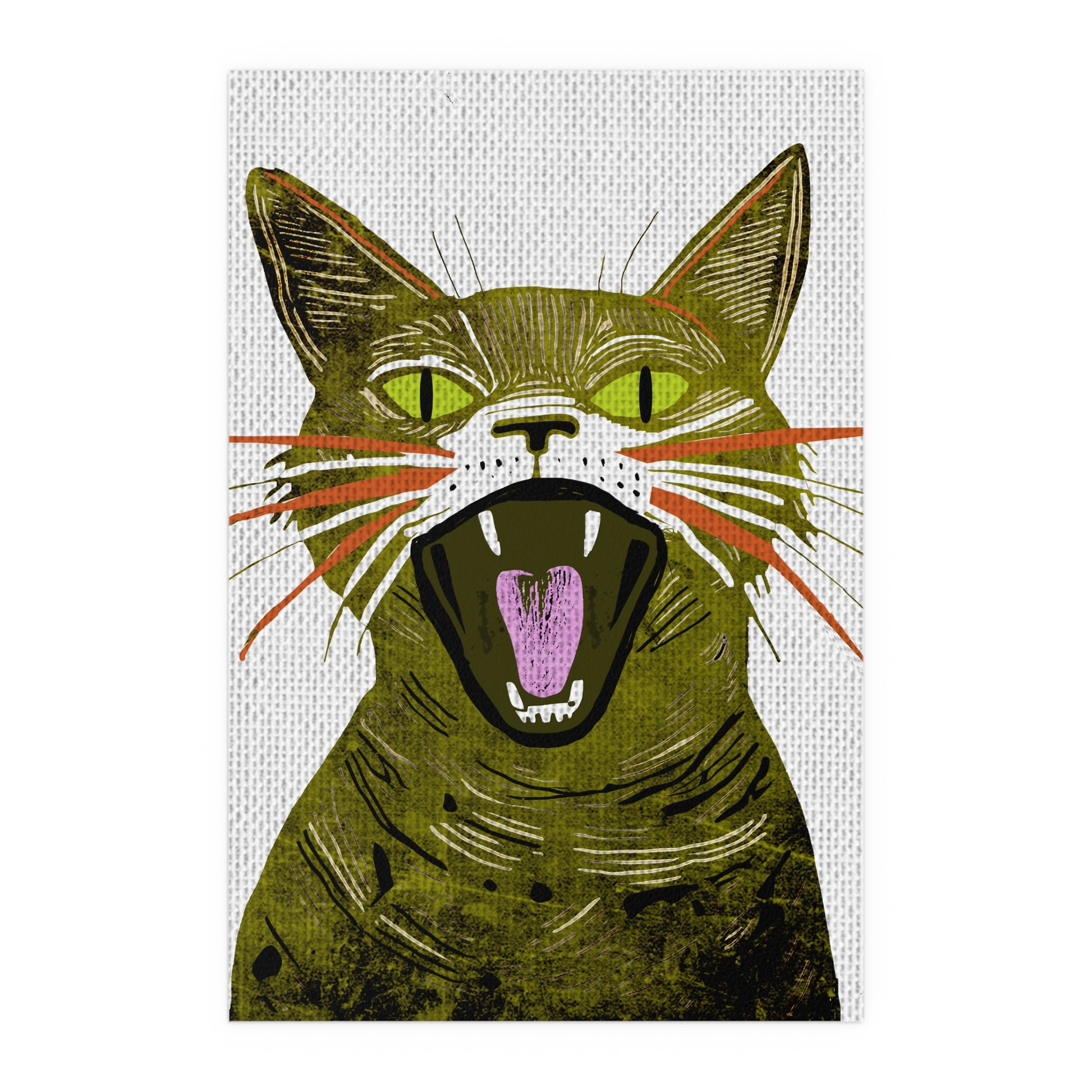 Vibrant Cat Silk Poster, Indoor and Outdoor Decor, Cat Lover, Unique Home Decor, Seasonal Decor, Halloween