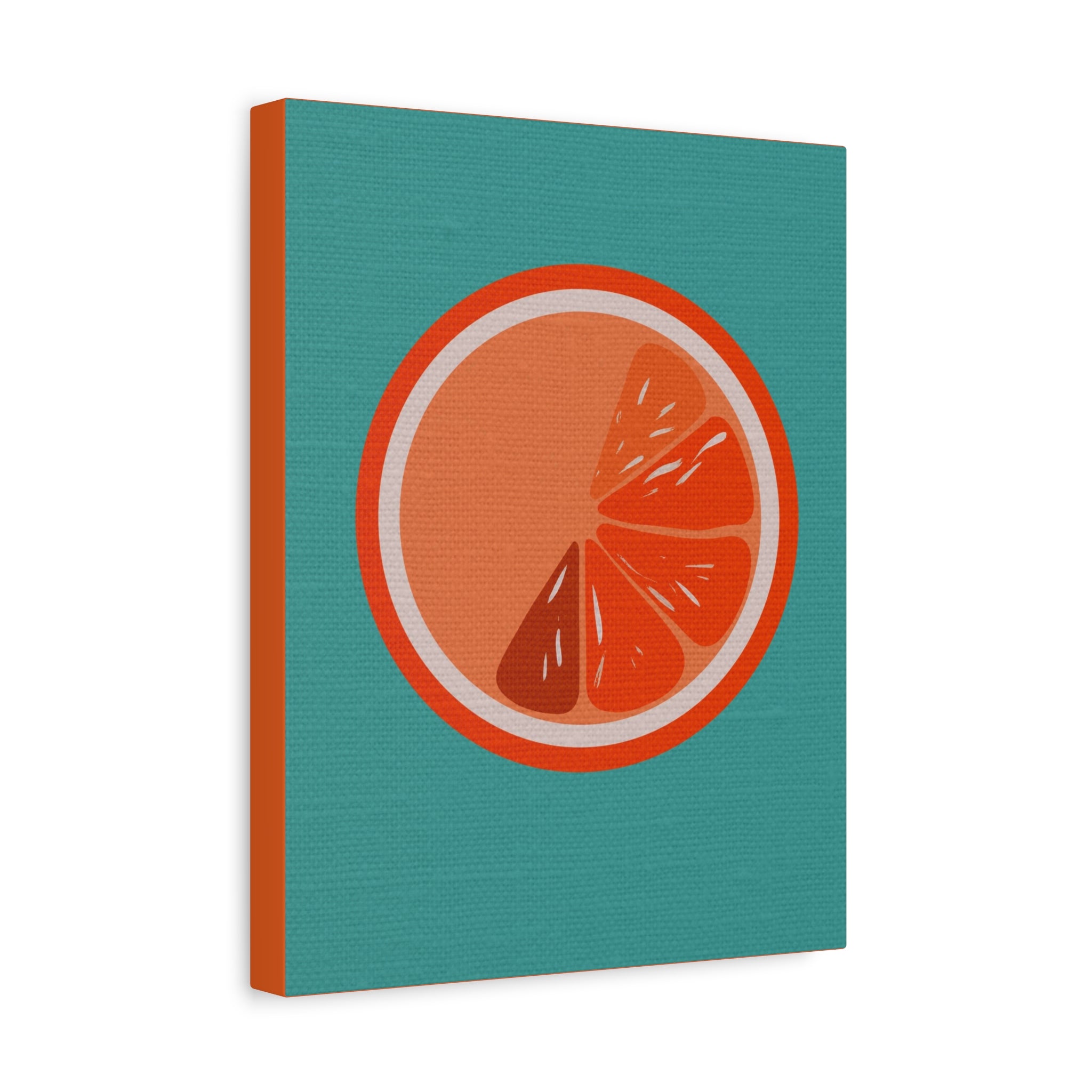 Midwest Modern Icon Pop Art Orange Slice Print - Matte Canvas, Stretched, 1.25" - wall decor, fun art,  bold, fruit, orange