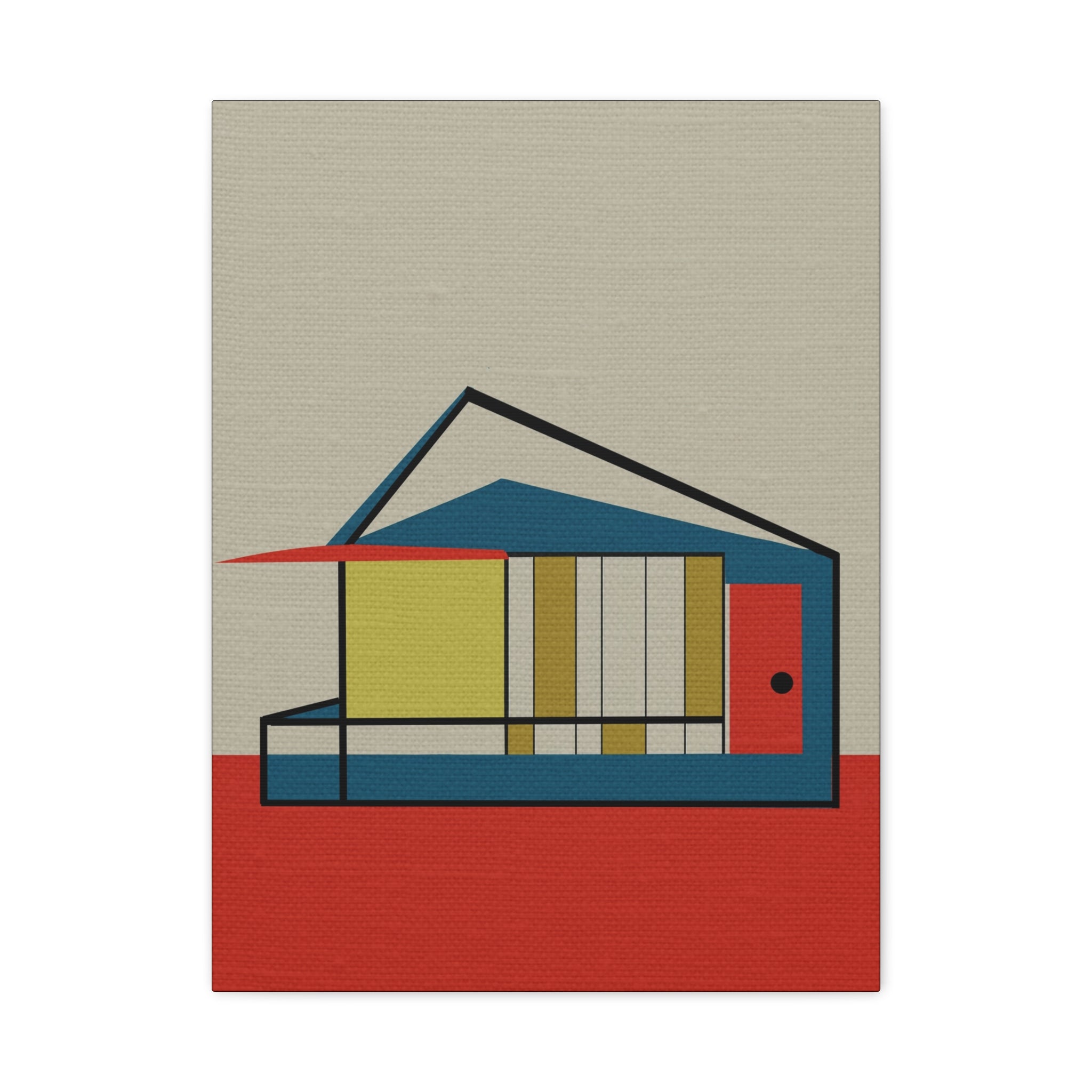 Midwest Modern Abstract MCM Inspired Classic House Home Art - Matte Canvas, Stretched, 1.25" -  home decor, wall art, mid-century, mod, mcm