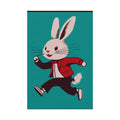 Running Rabbit #2, Rolled Poster -  animal lovers, spring, summer, easter, rabbit, bunny