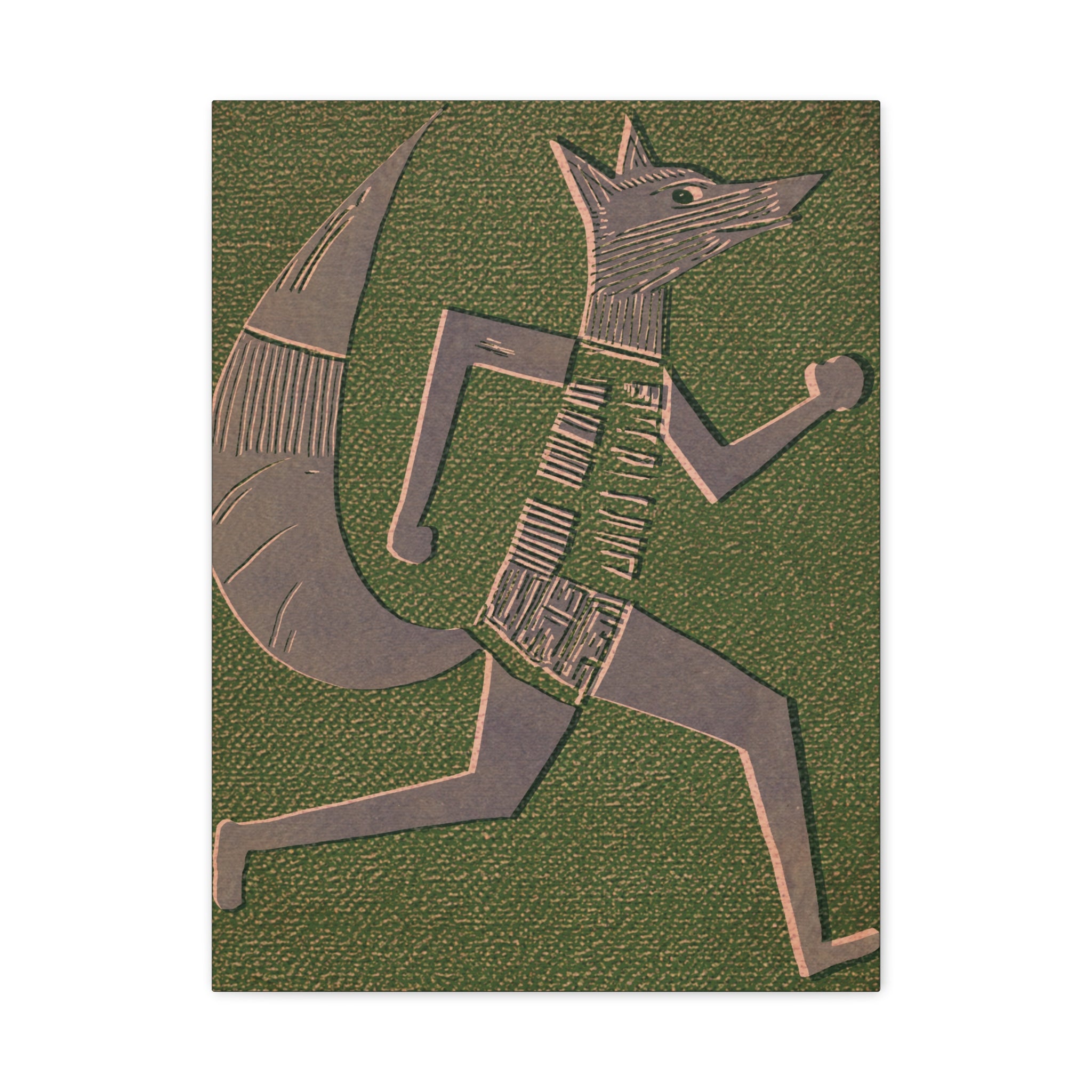 Midwest Modern Running Fox Print - Matte Canvas, Stretched, 1.25"