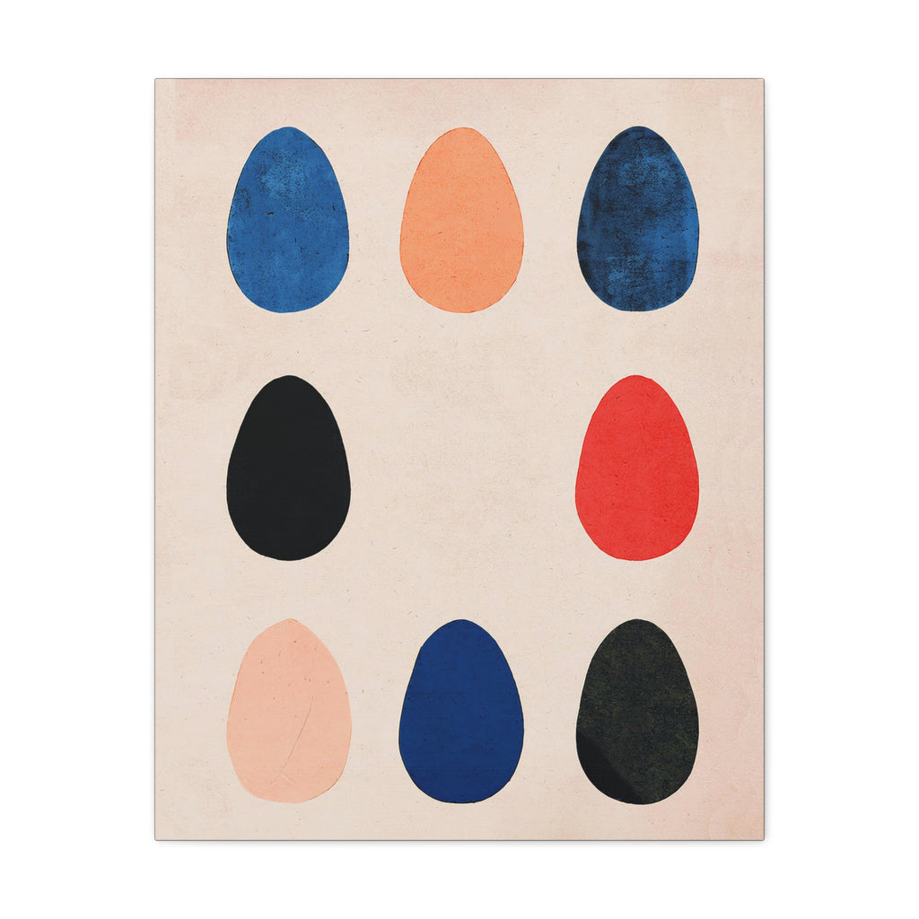 Abstract Modern Egg Display - Matte Canvas, Stretched, 1.25"