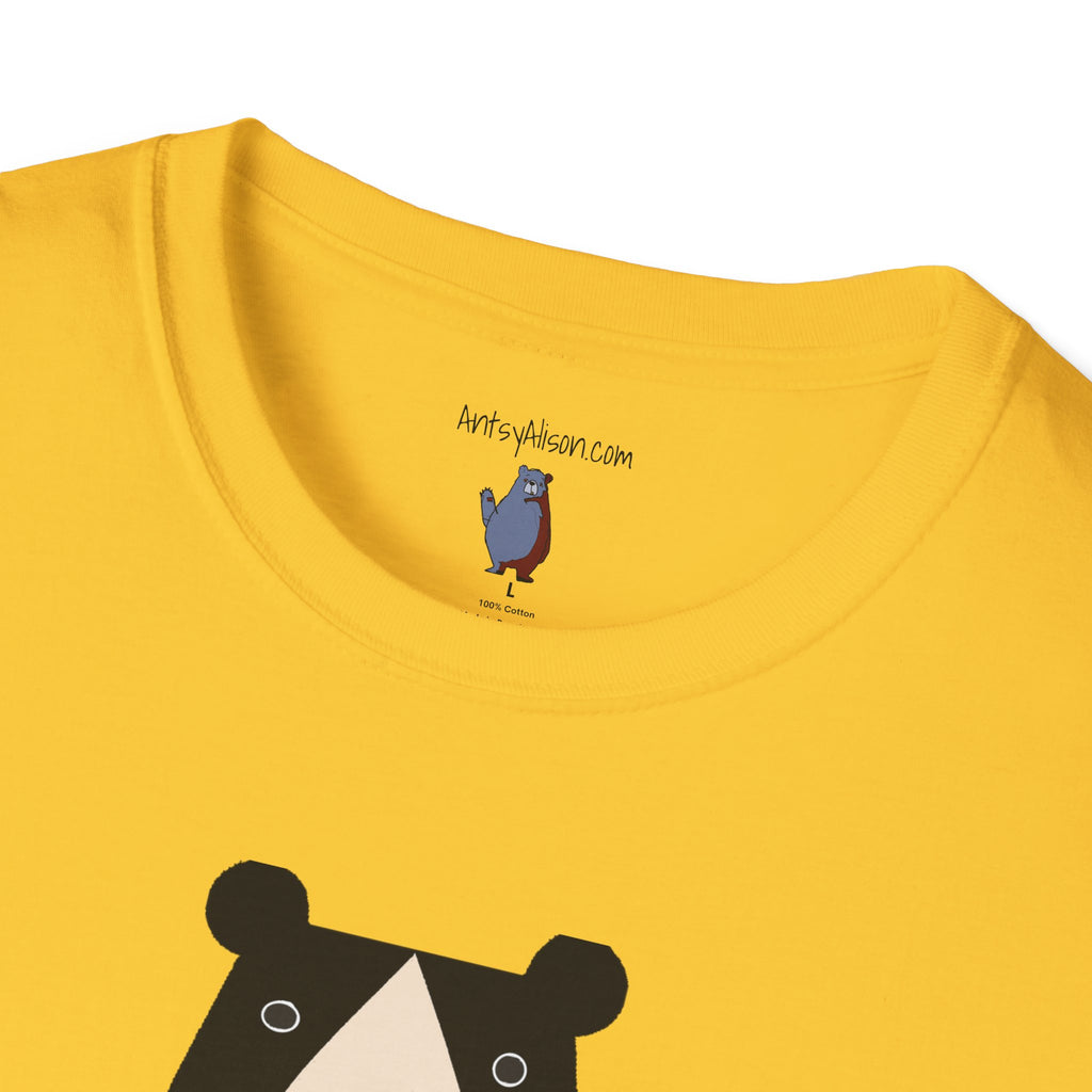 Bear in Yellow Graphic Art - 100% Cotton T-Shirt