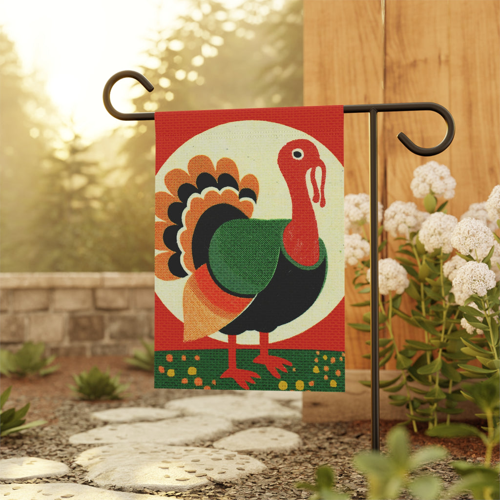 Thanksgiving Seasonal Midwest Mod Turkey Whimsical Yard Decoration, Unique Home & Garden Decor, House Flag, Garden Banner