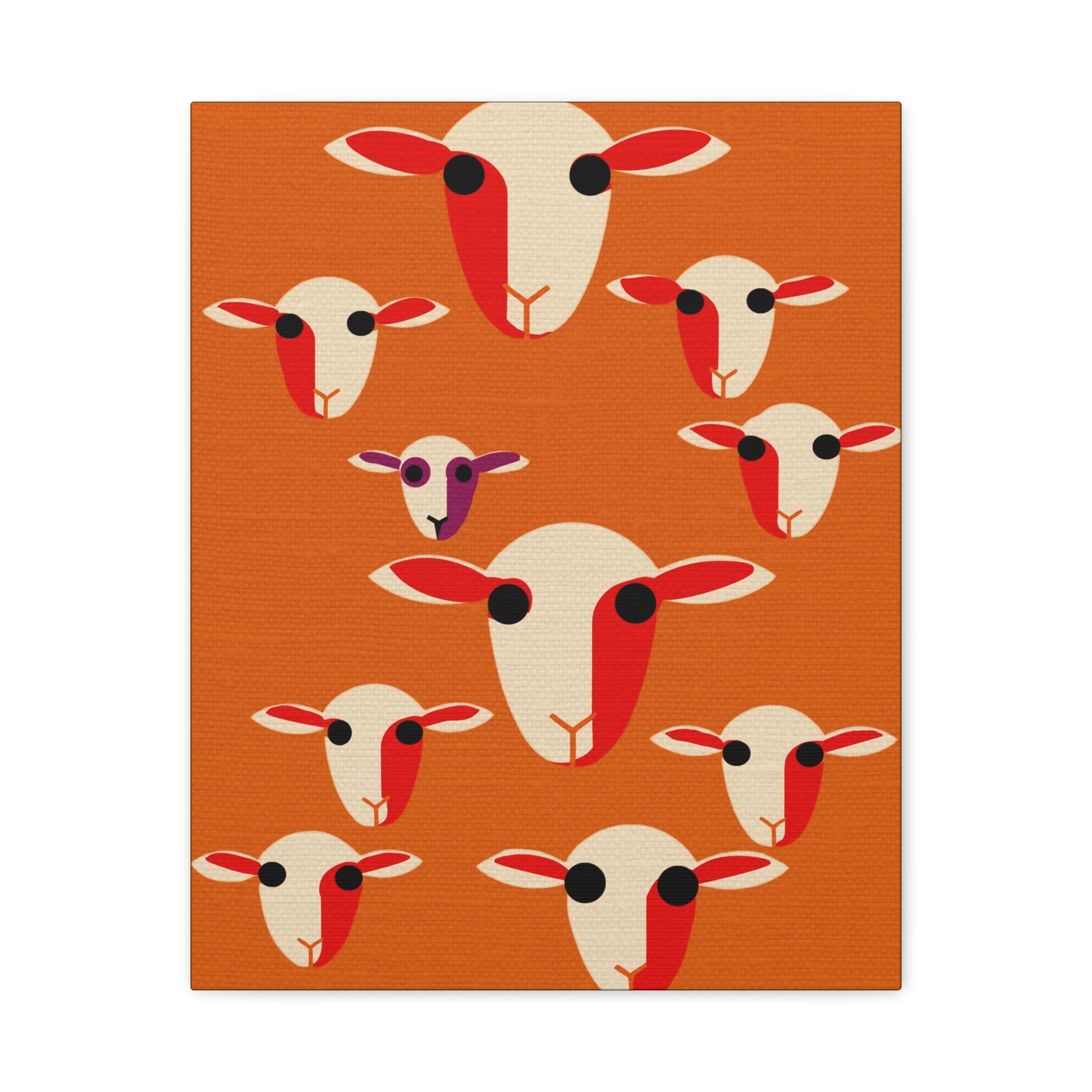 Midwest Modern Abstract Black Sheep Pop Art Print - Matte Canvas, Stretched, 1.25" -  home decor, wall art, pop art, sheep