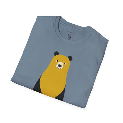 Nesting Yellow and Black Bear Graphic Art - 100% Cotton T-Shirt