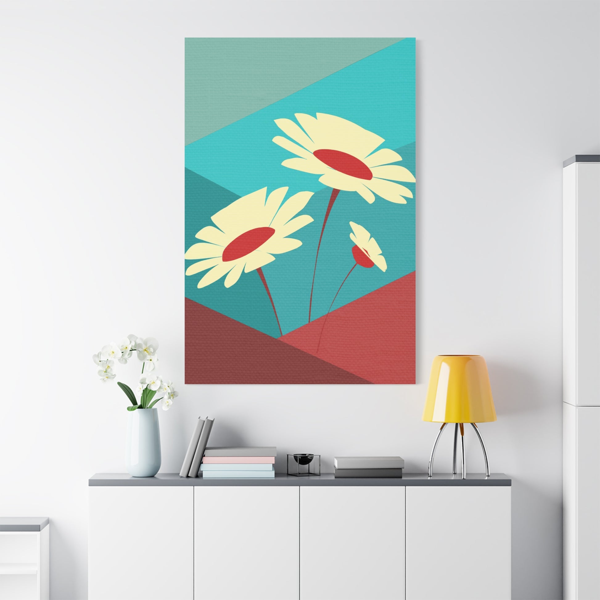 Modern Abstract Daisy Love - Matte Canvas, Stretched, 1.25"