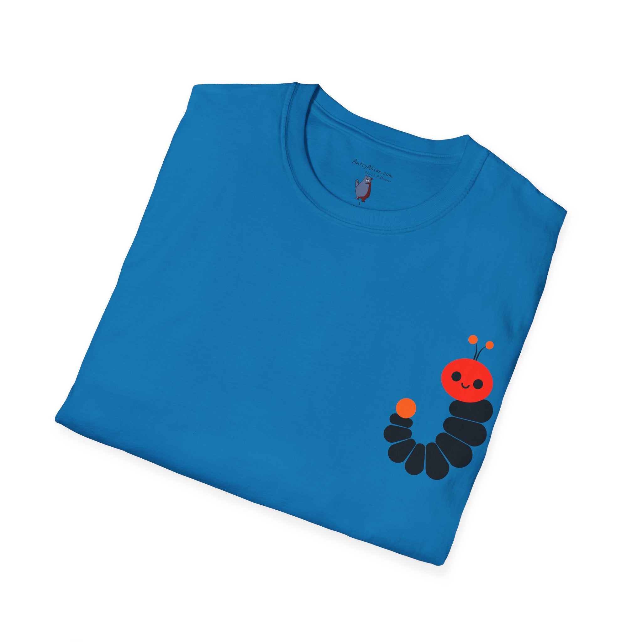 Midwest Modern Pop Icon Red and Orange Caterpillar - 100% Cotton Graphic Tee - animal lovers, insects, bugs, caterpillars, red, orange