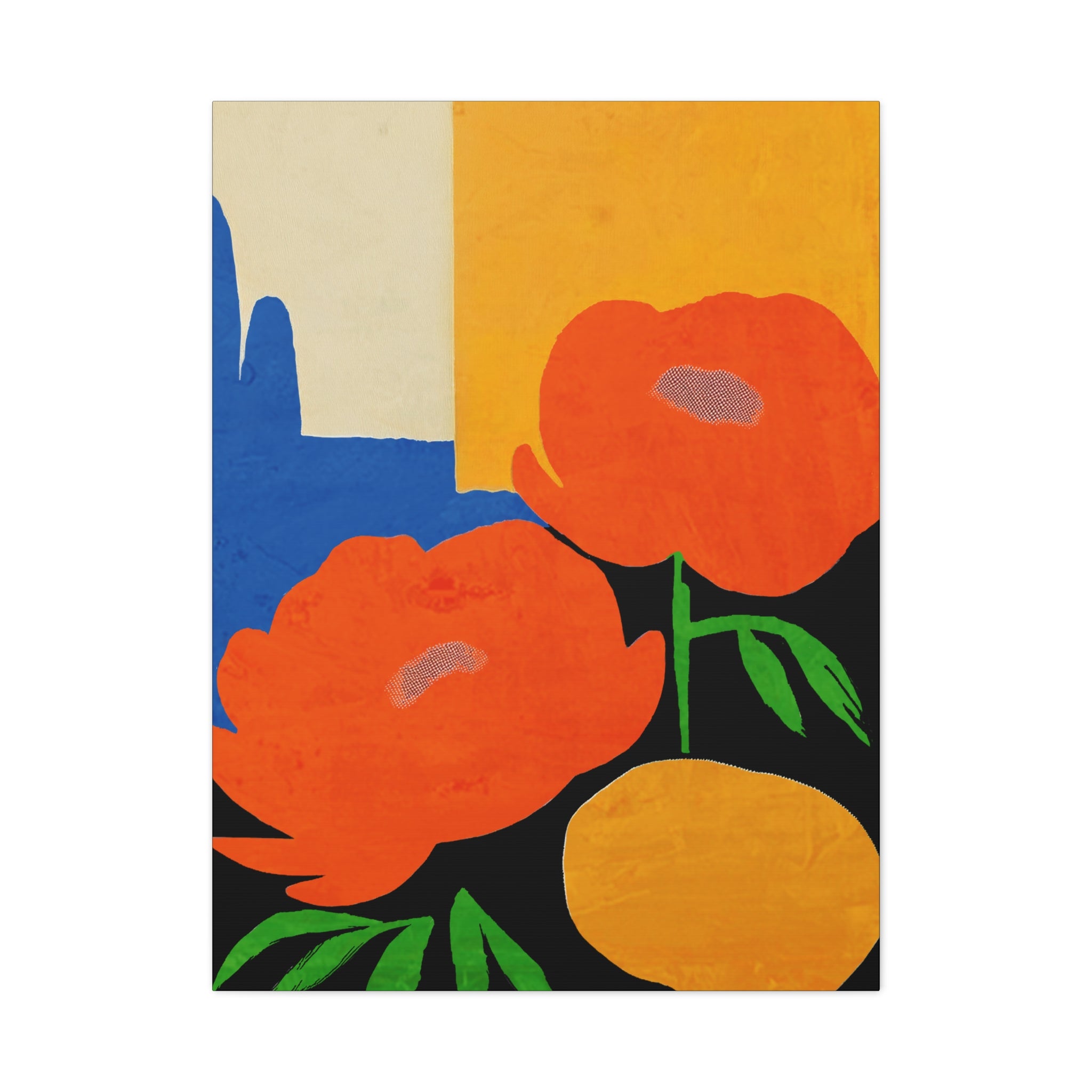 Midwest Modern Vibrant Peony Print - Matte Canvas, Stretched, 1.25"